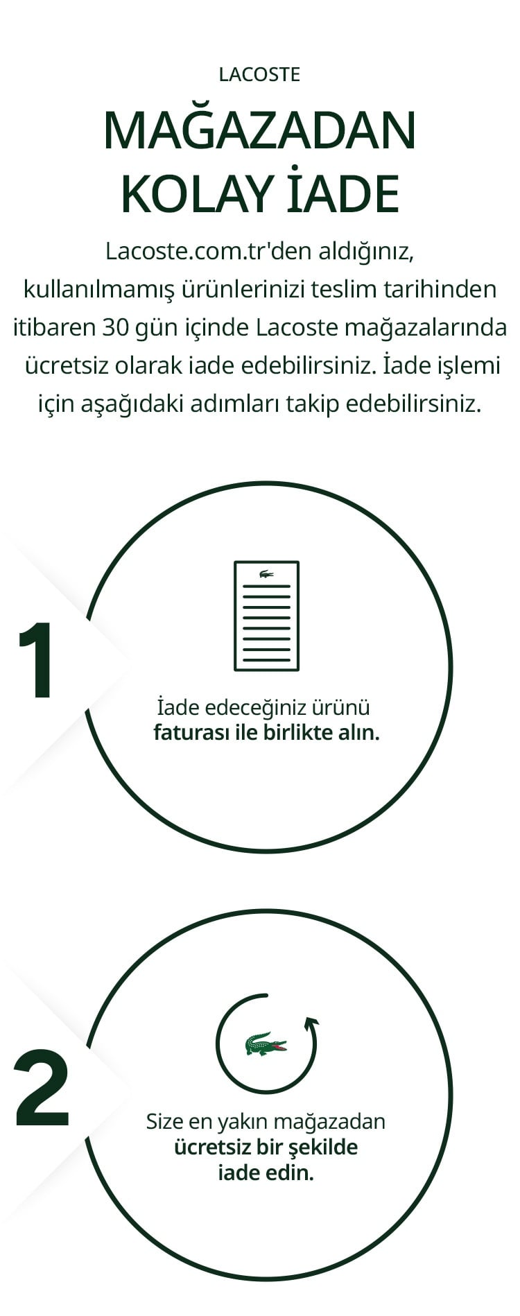 LACOSTE KOLAY İADE MOBİLE