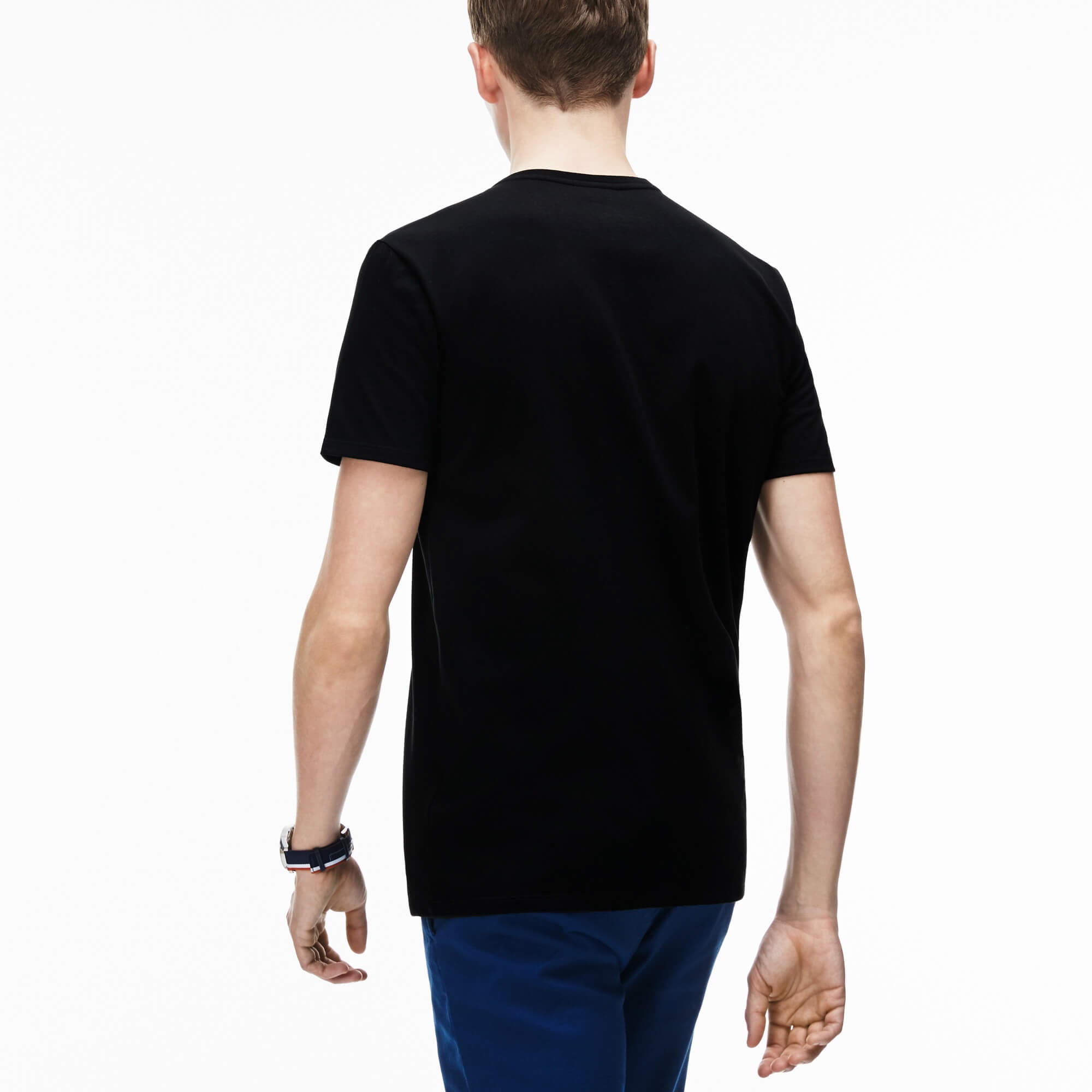 Lacoste Erkek Regular Fit V yaka Siyah T-Shirt