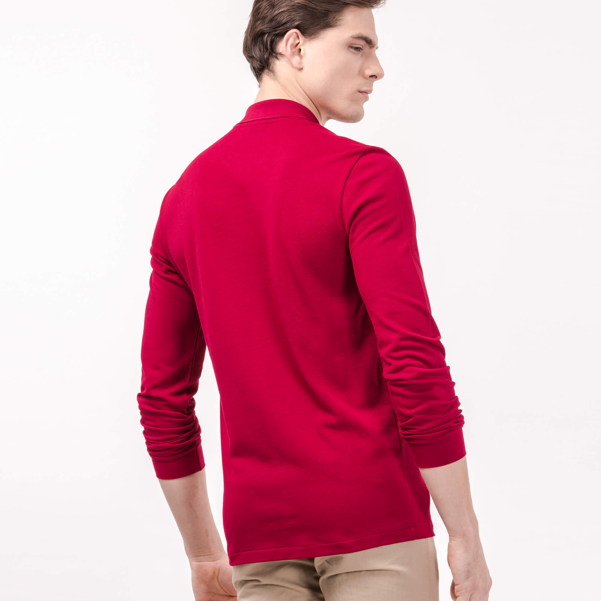 L.12.12 Erkek Classic Fit Uzun Kollu Bordo Polo