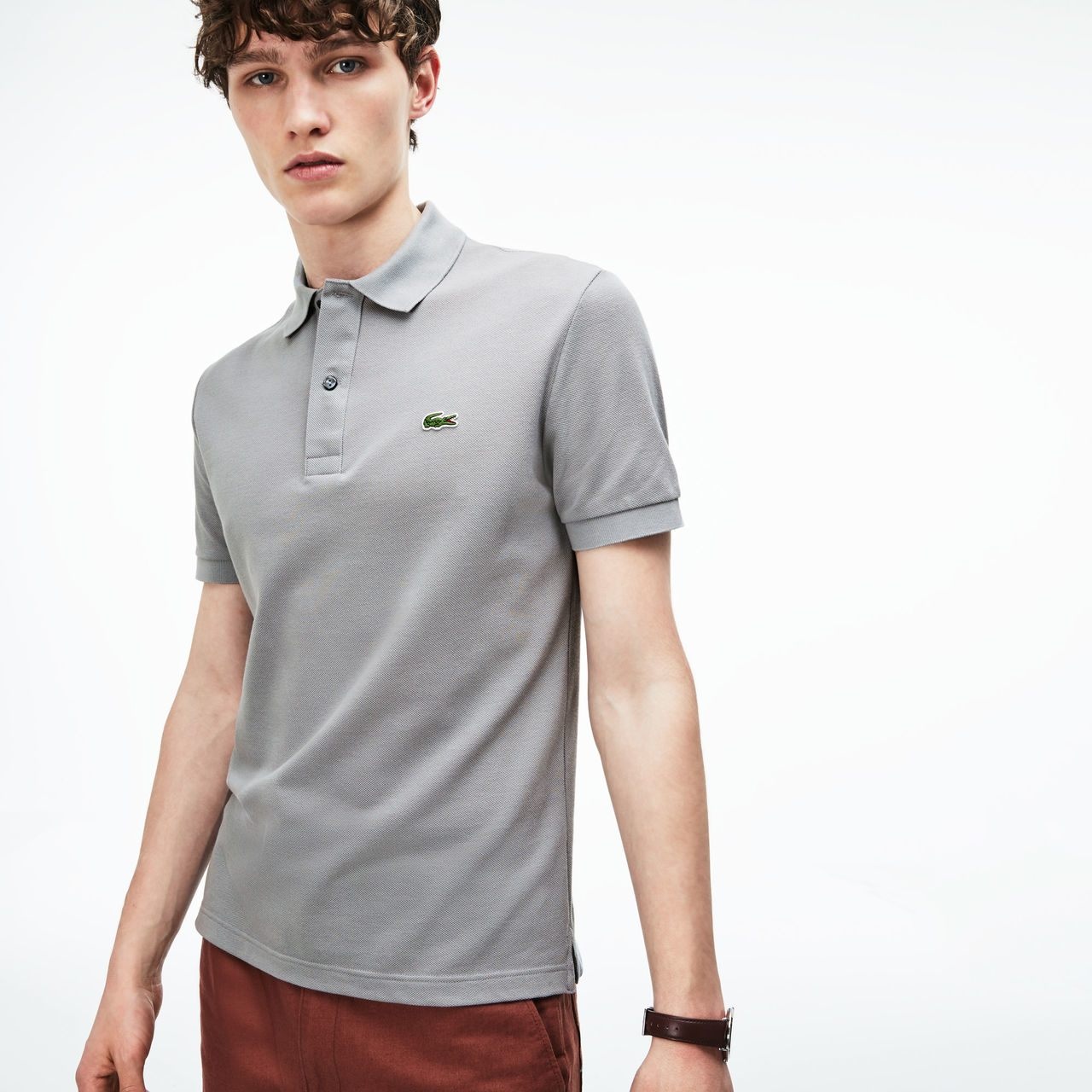 Lacoste Erkek Slim Fit Gri Polo