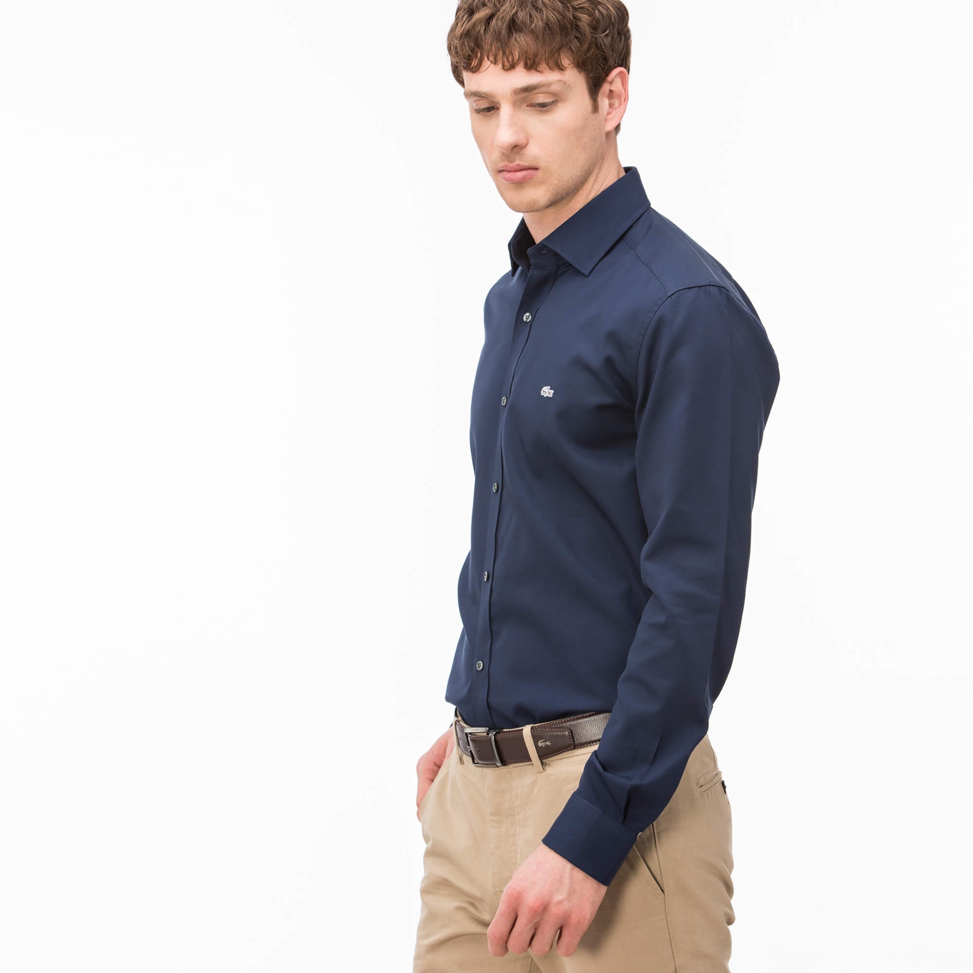 Lacoste Erkek Slim Fit Lacivert Gömlek