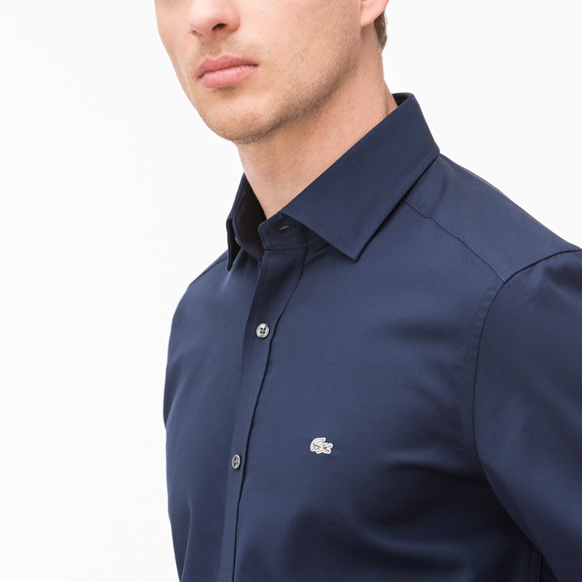 Lacoste Erkek Slim Fit Lacivert Gömlek