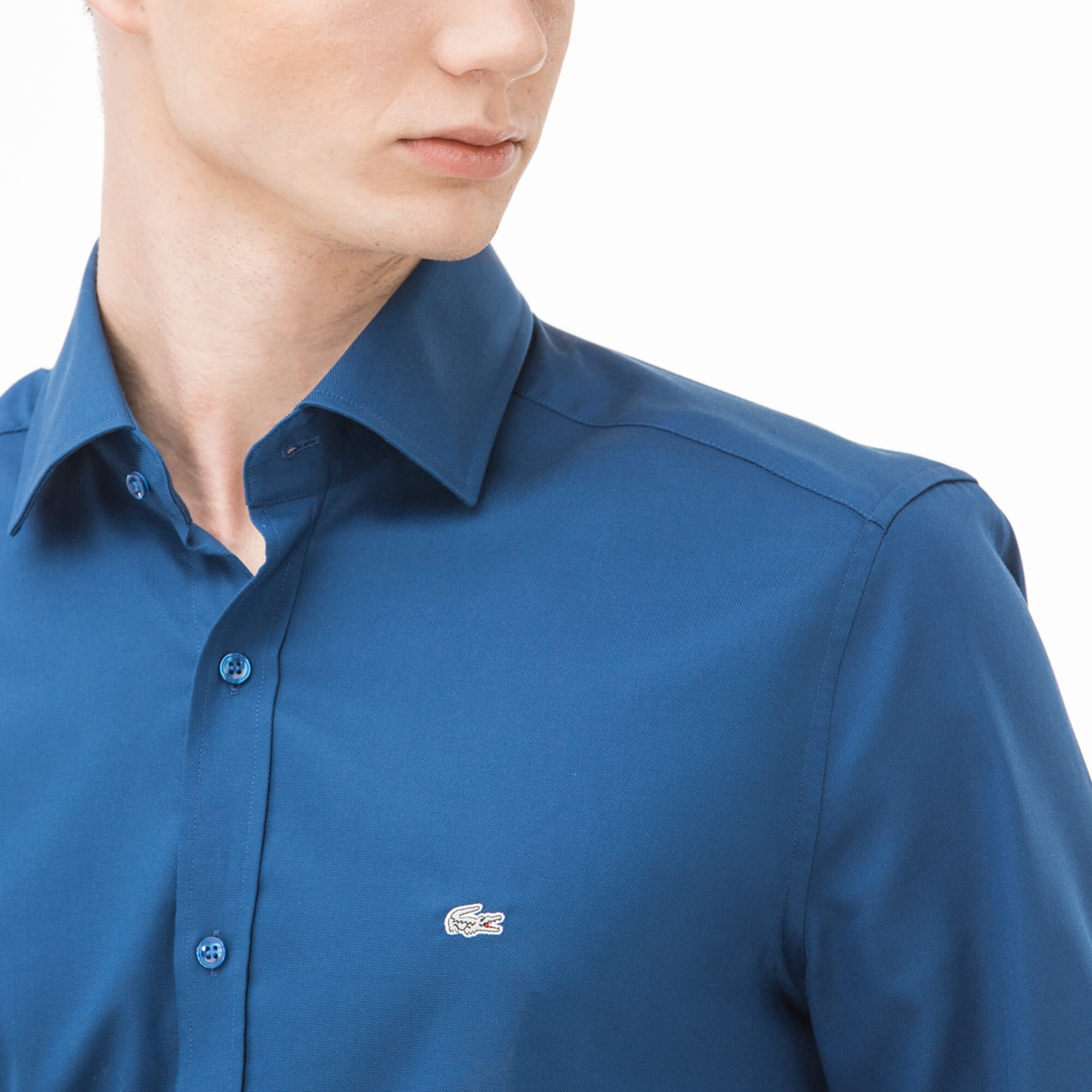 Lacoste Erkek Slim Fit Lacivert Gömlek