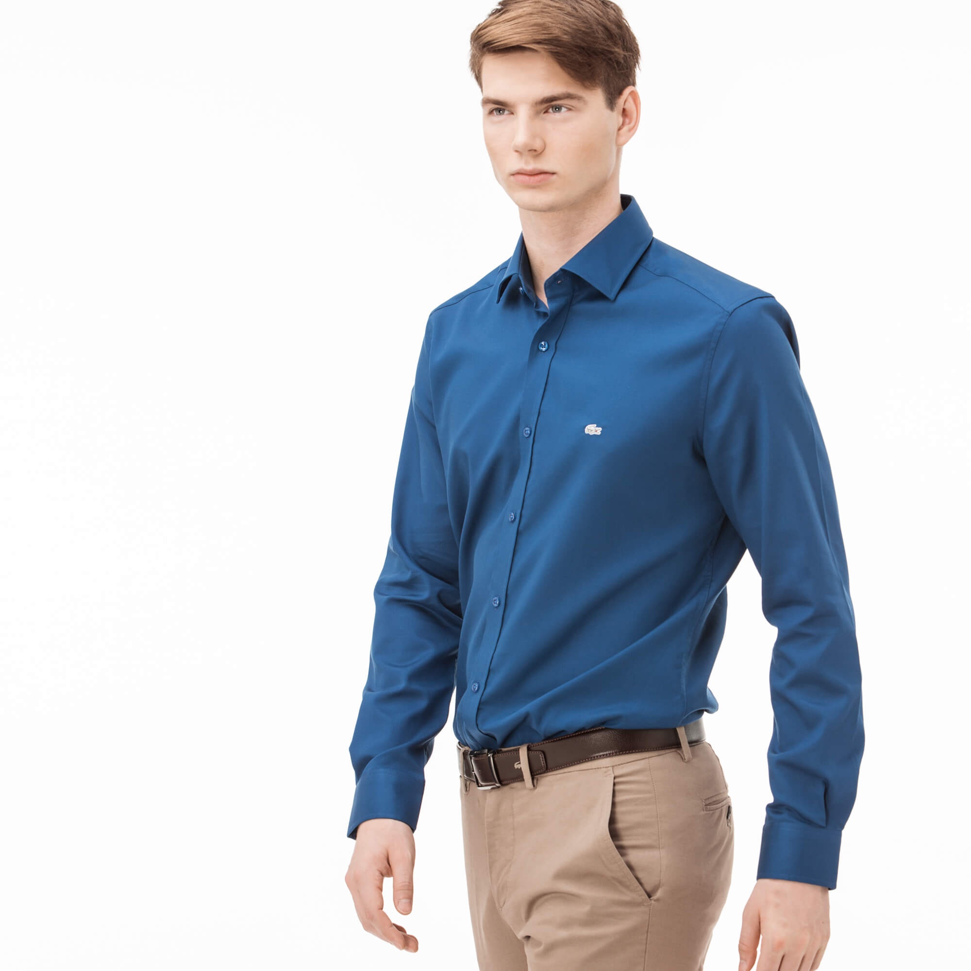 Lacoste Erkek Slim Fit Lacivert Gömlek