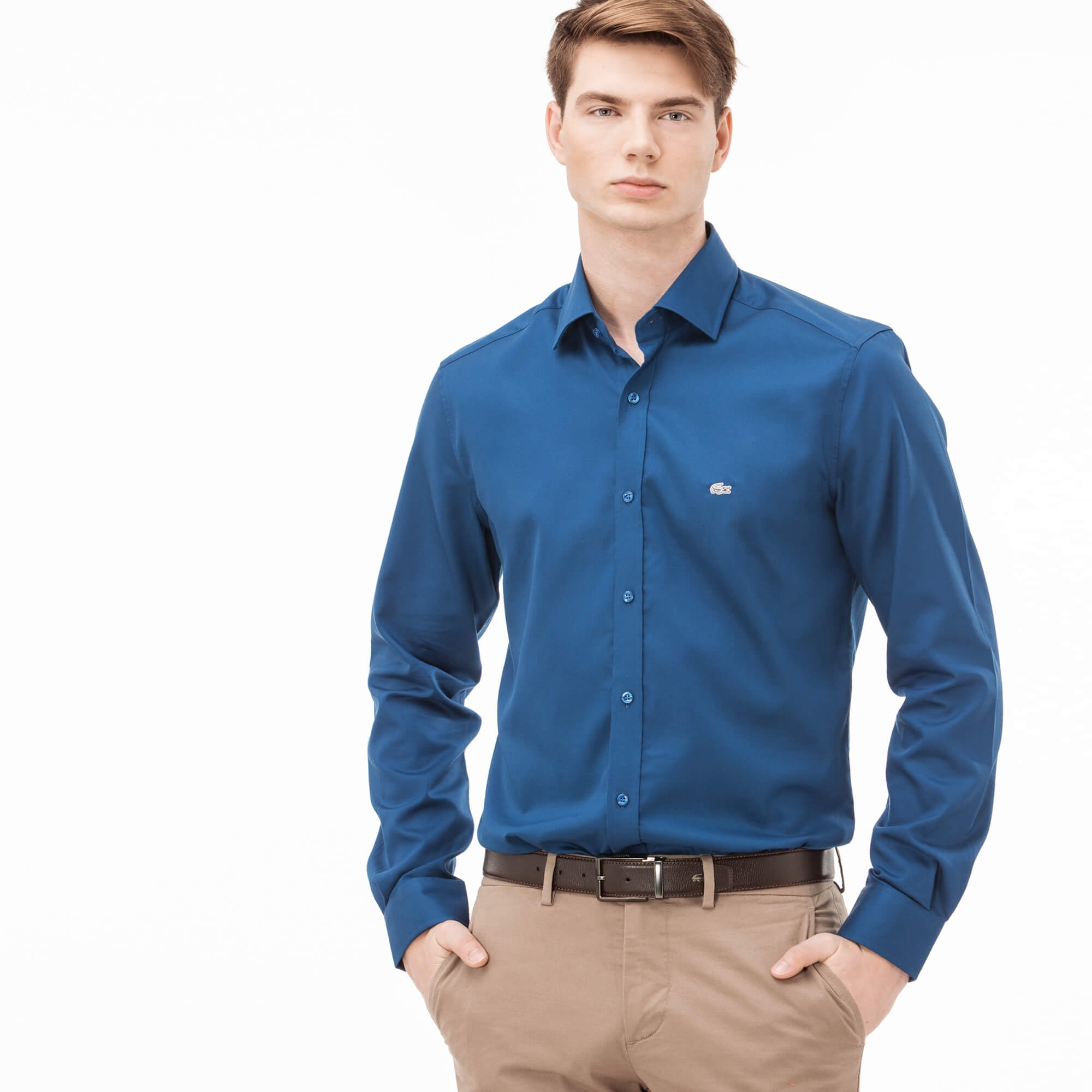 Lacoste Erkek Slim Fit Lacivert Gömlek