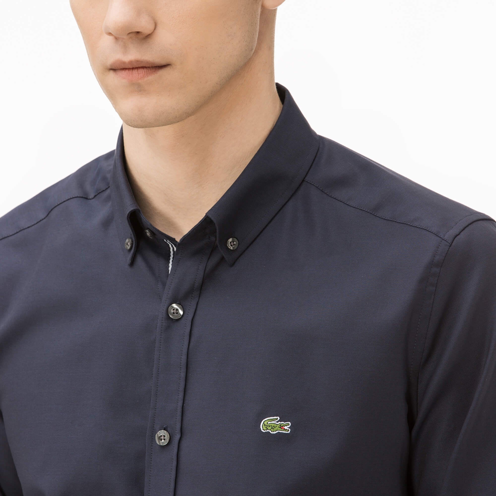 Lacoste Erkek Slim Fit Lacivert Gömlek