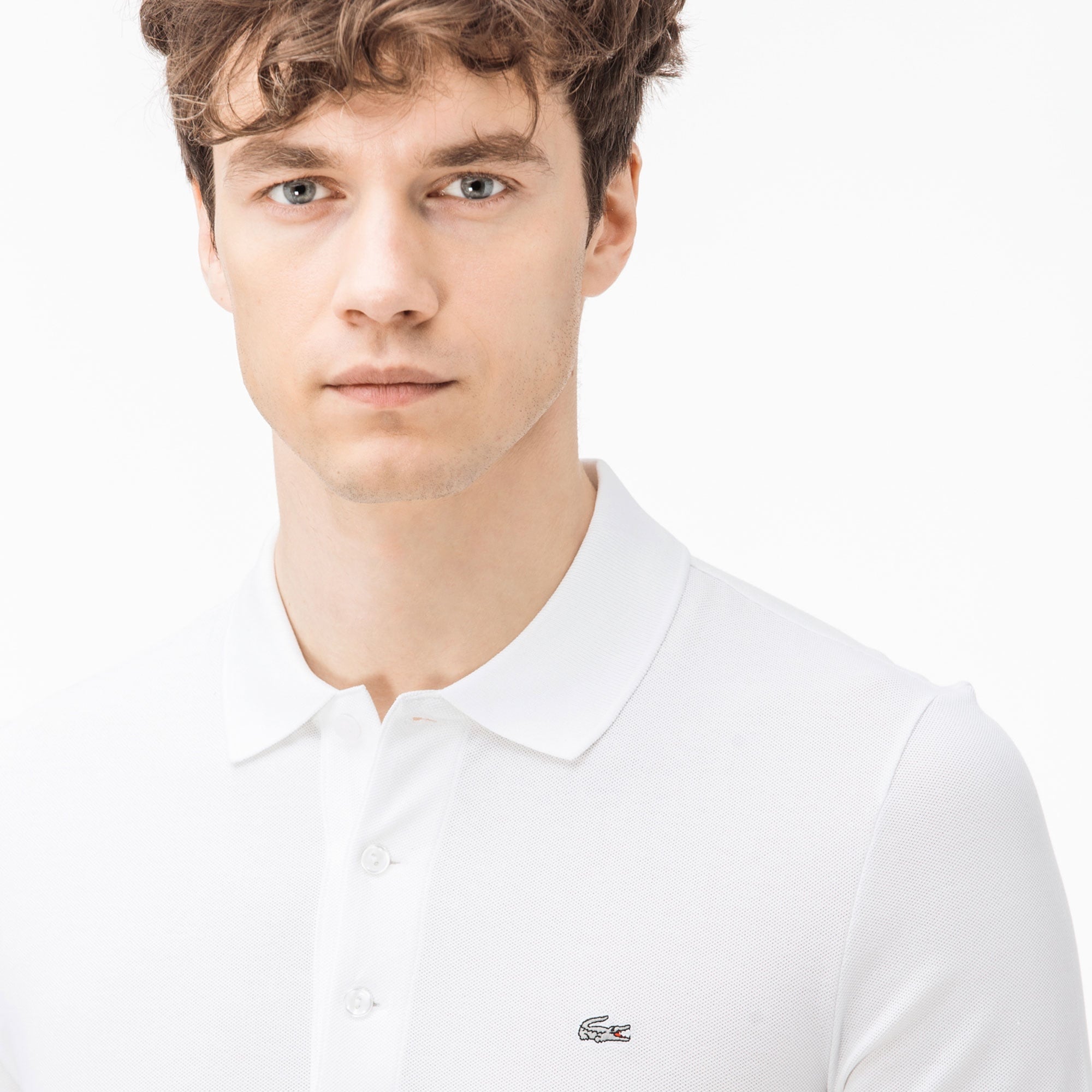 Lacoste Erkek Slim Fit Uzun Kollu Beyaz Polo