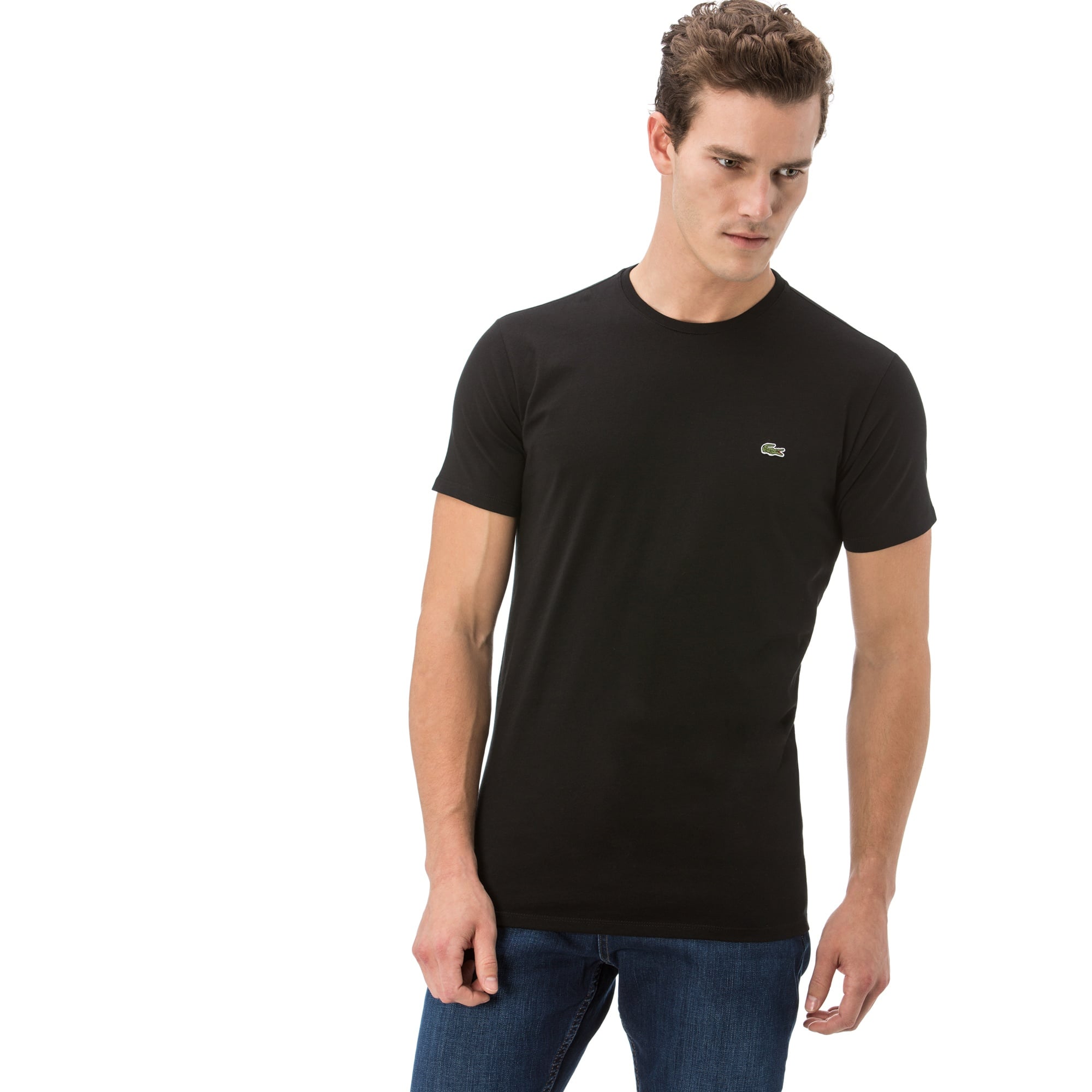 Lacoste Erkek Regular Fit Bisiklet Yaka Siyah T-Shirt