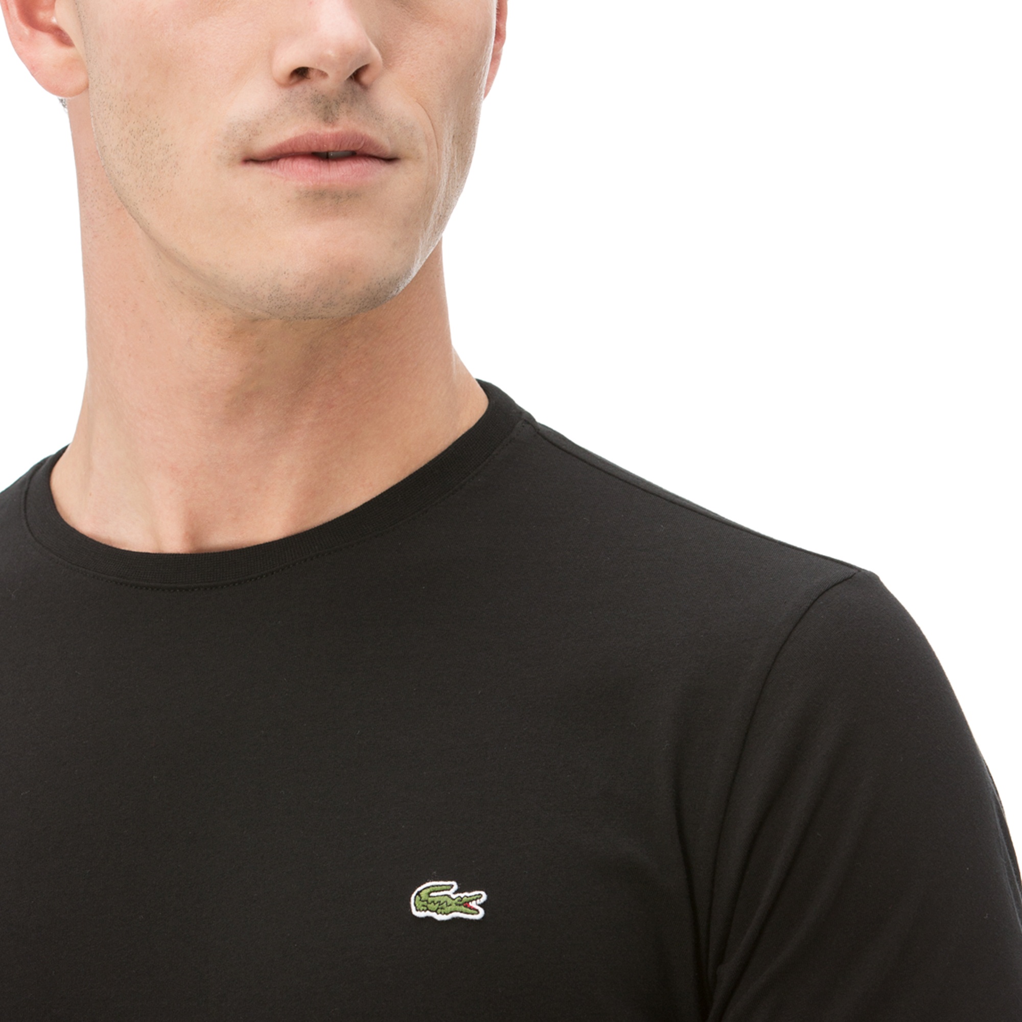 Lacoste Erkek Regular Fit Bisiklet Yaka Siyah T-Shirt