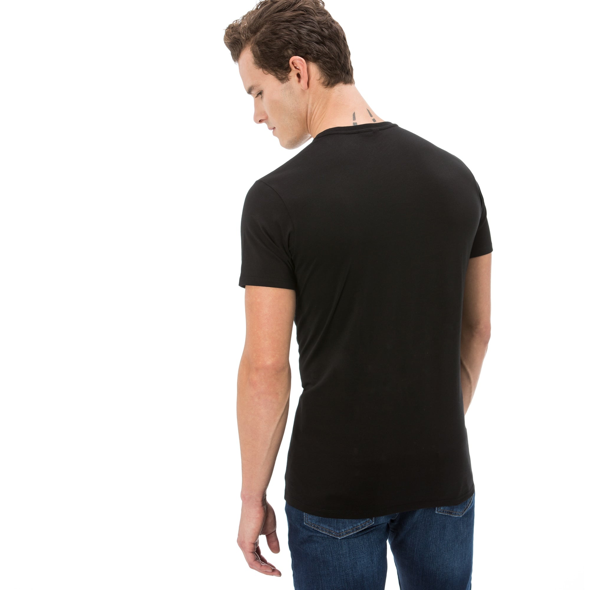 Lacoste Erkek Regular Fit Bisiklet Yaka Siyah T-Shirt