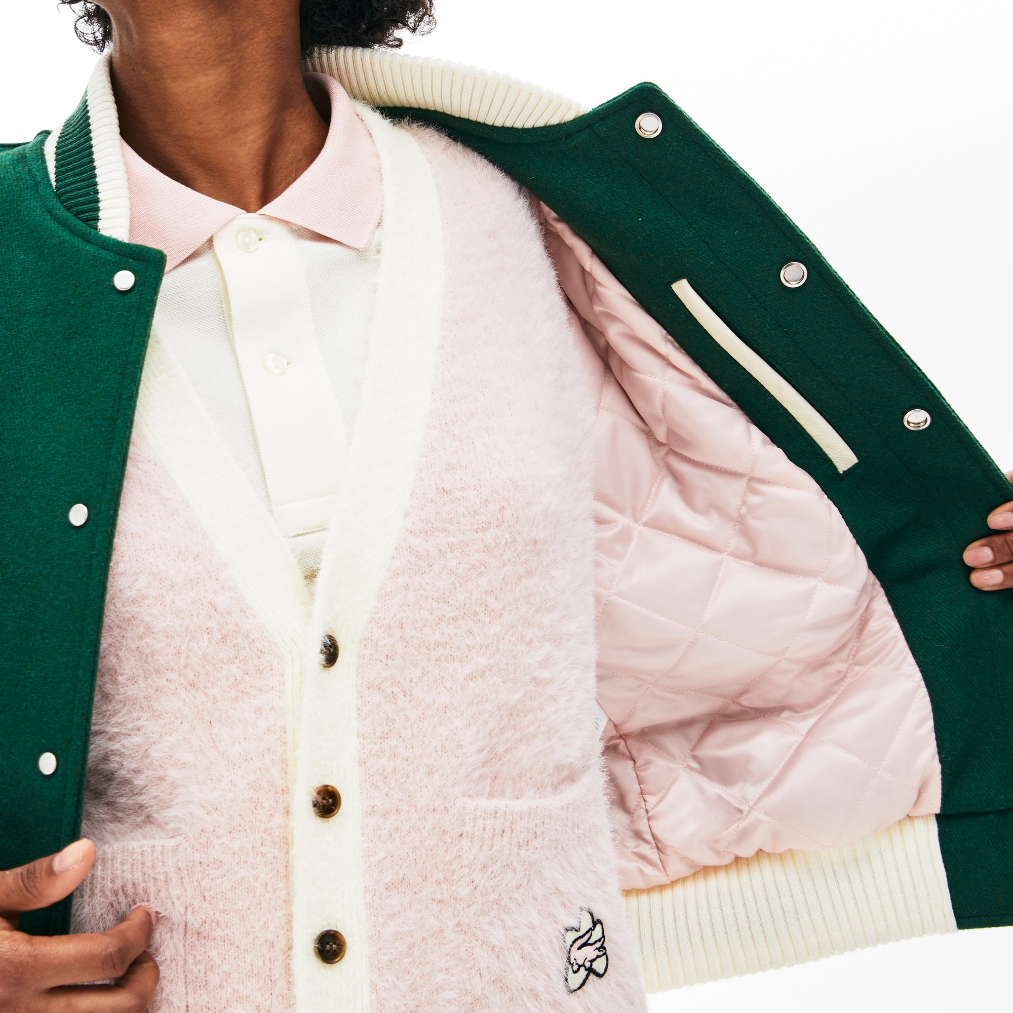 Lacoste X GOLF le FLEUR Unisex Yeşil Blok Desenli Ceket