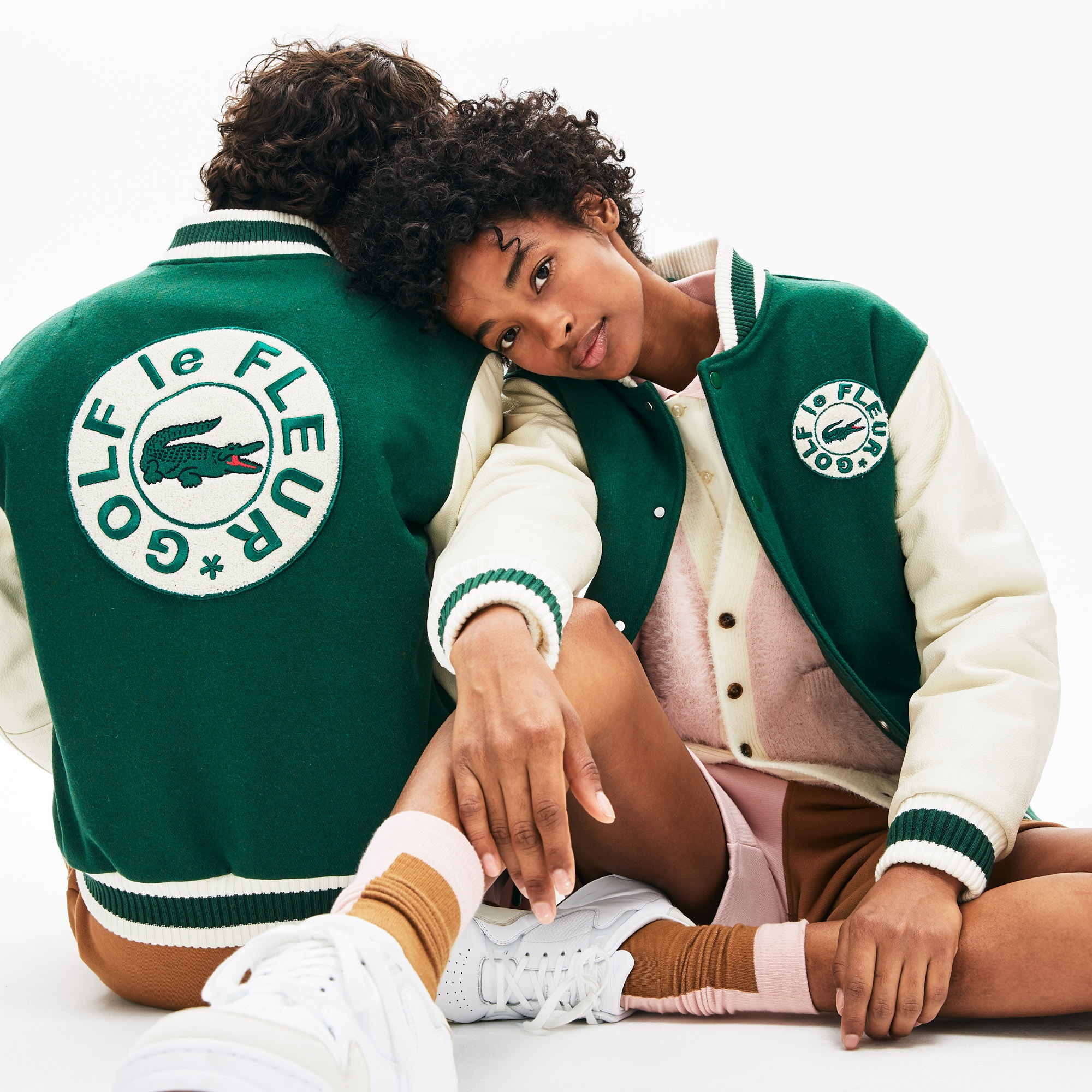 Lacoste X GOLF le FLEUR Unisex Yeşil Blok Desenli Ceket