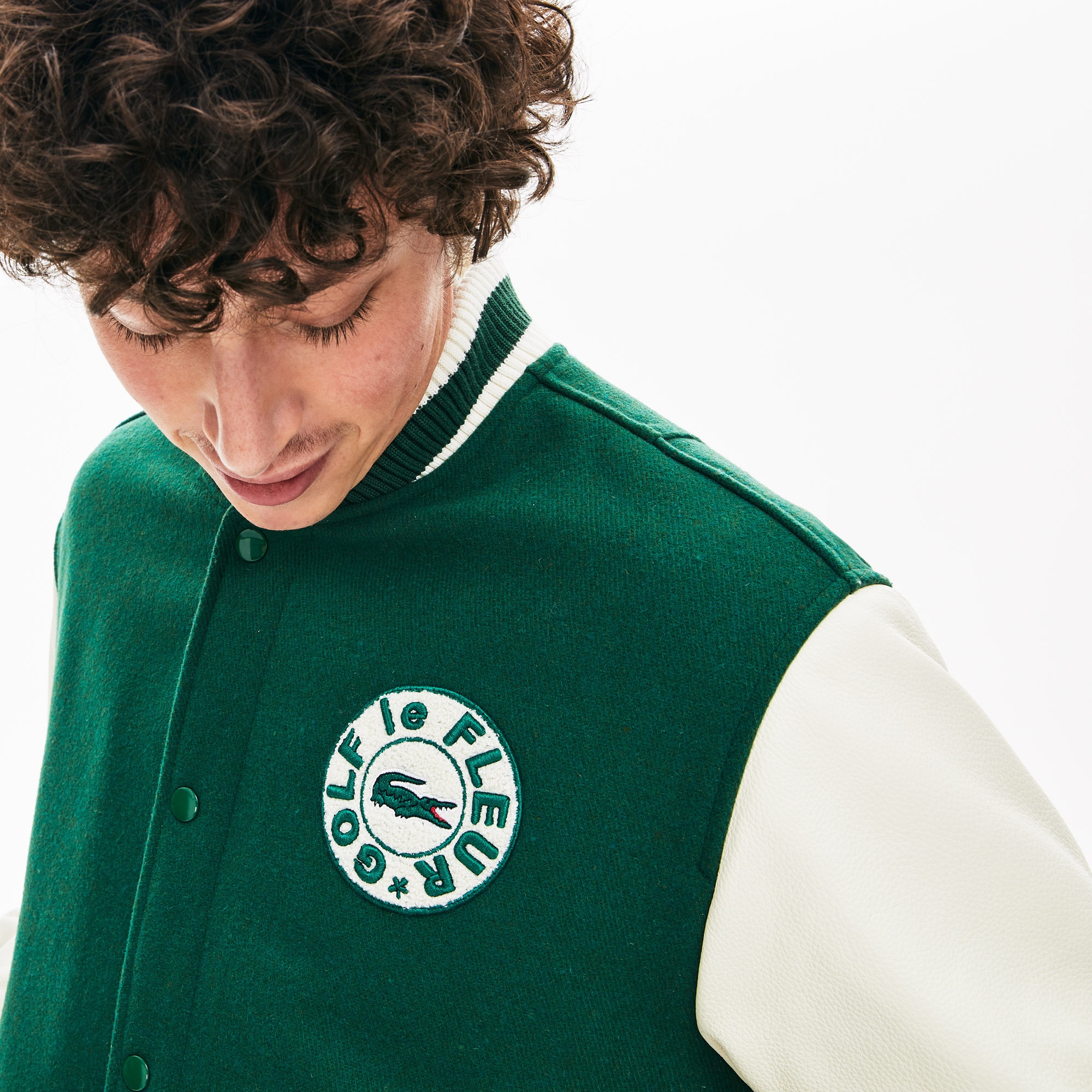 Lacoste X GOLF le FLEUR Unisex Yeşil Blok Desenli Ceket