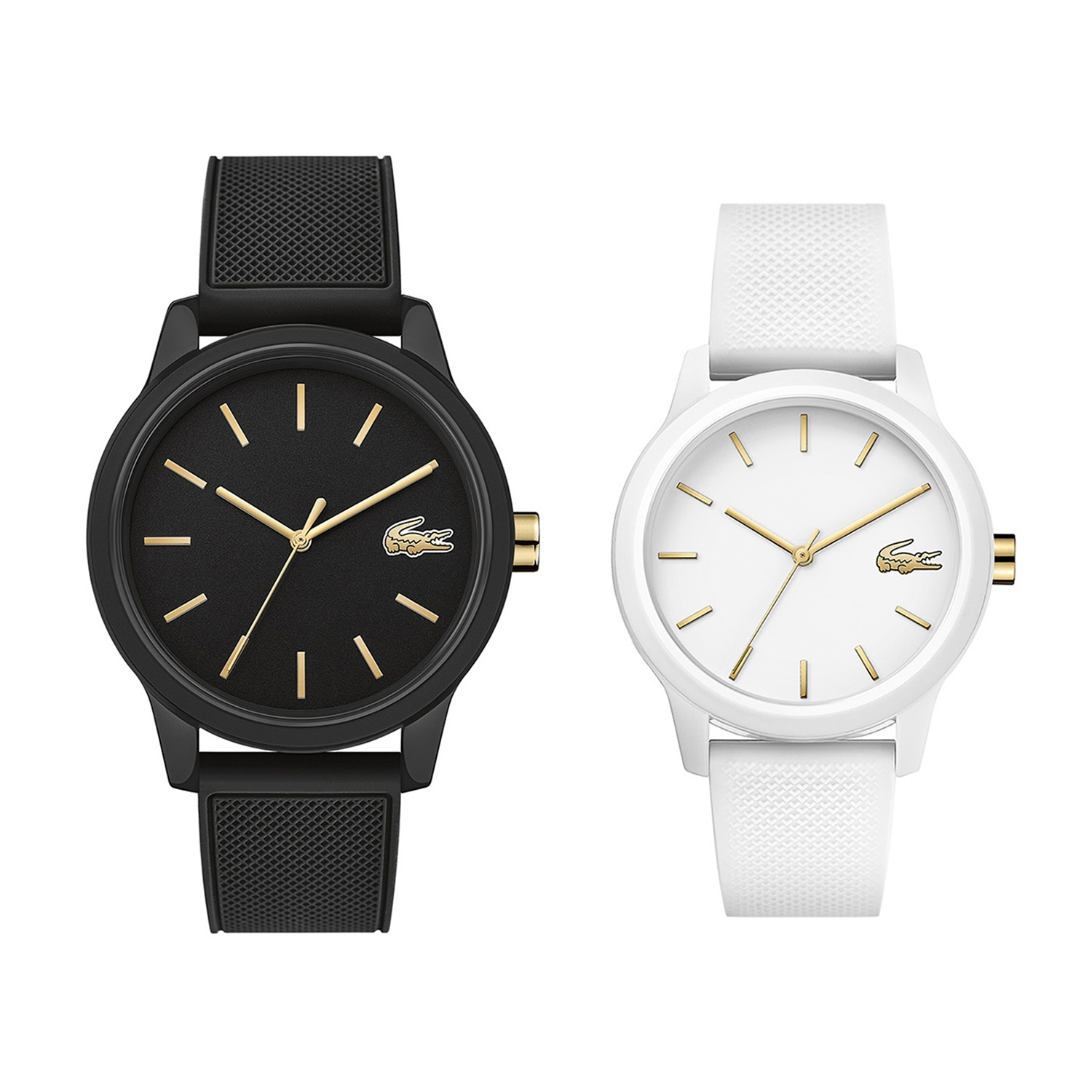 Lacoste Unisex 2'li Siyah - Beyaz Saat