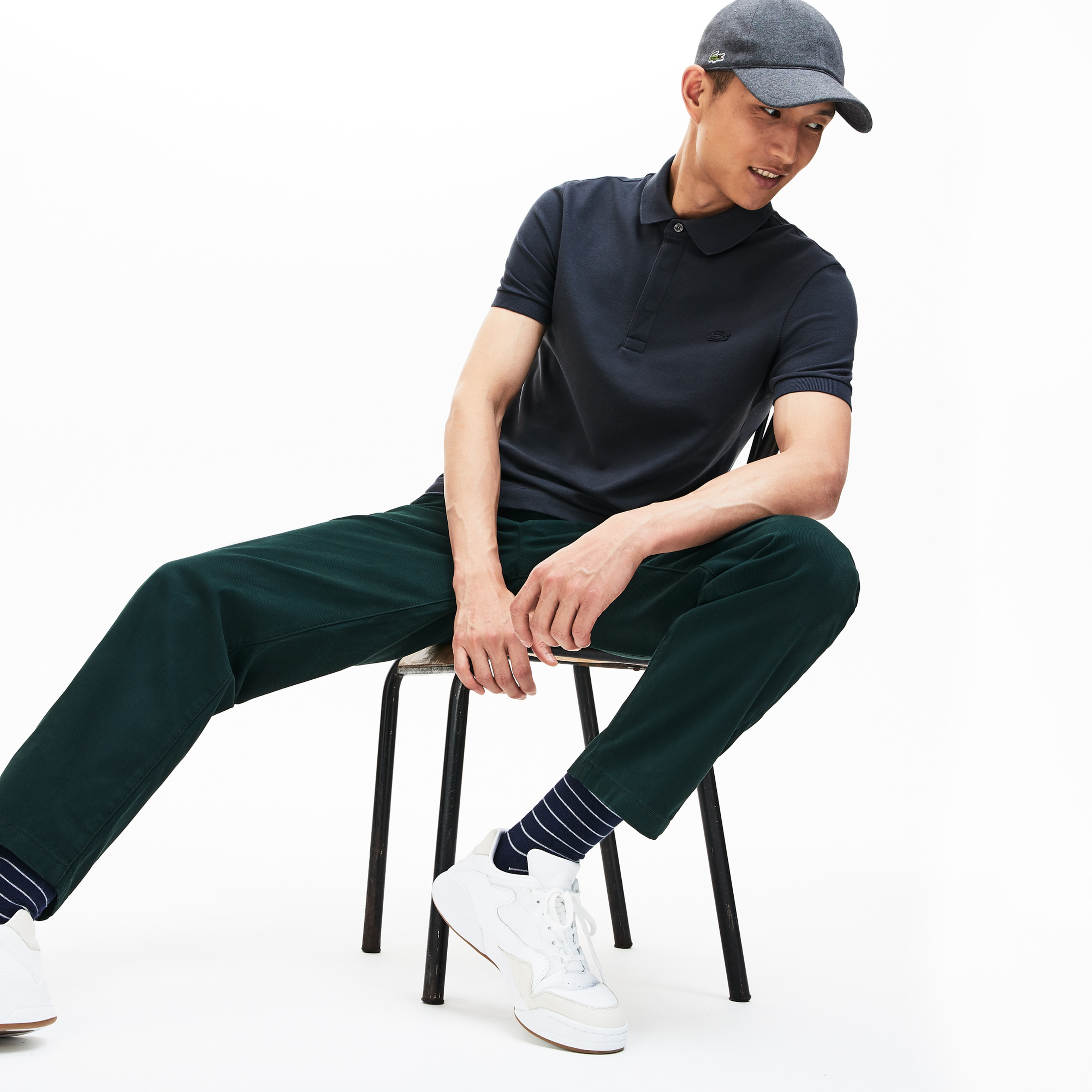 Erkek Regular Fit Polo Yaka Koyu Gri Paris Polo