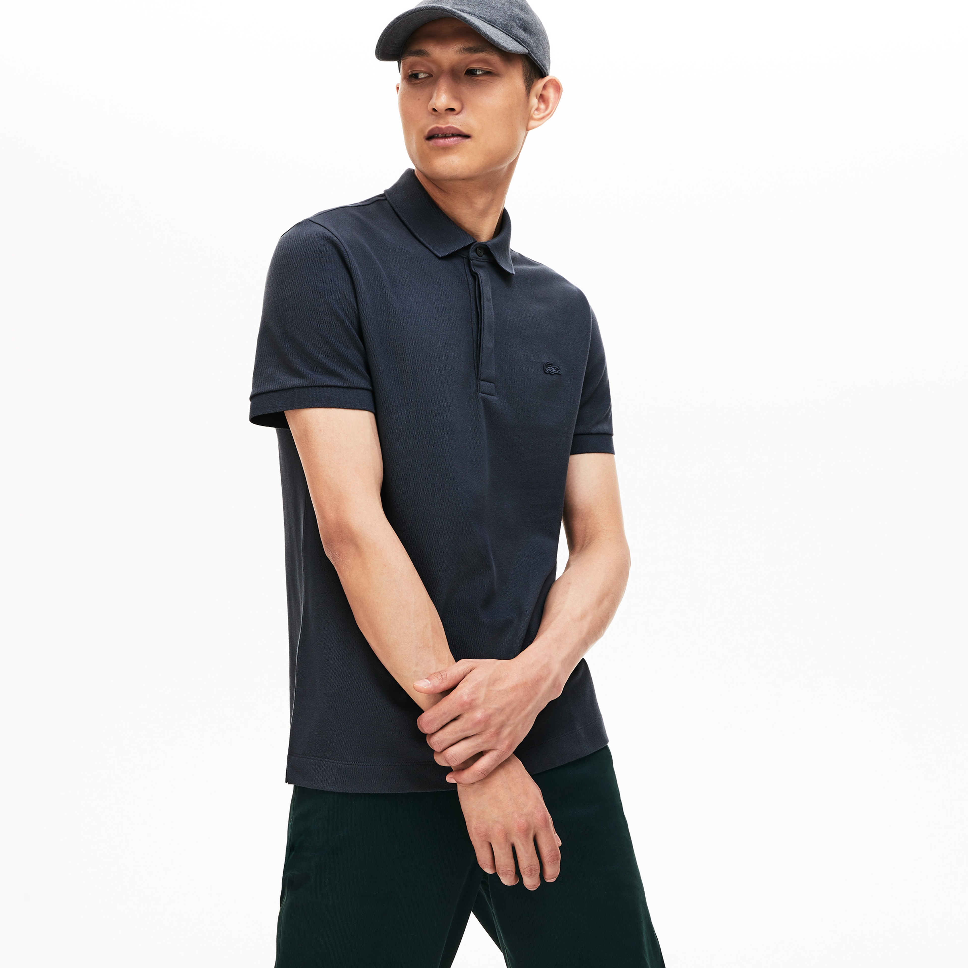 Erkek Regular Fit Polo Yaka Koyu Gri Paris Polo