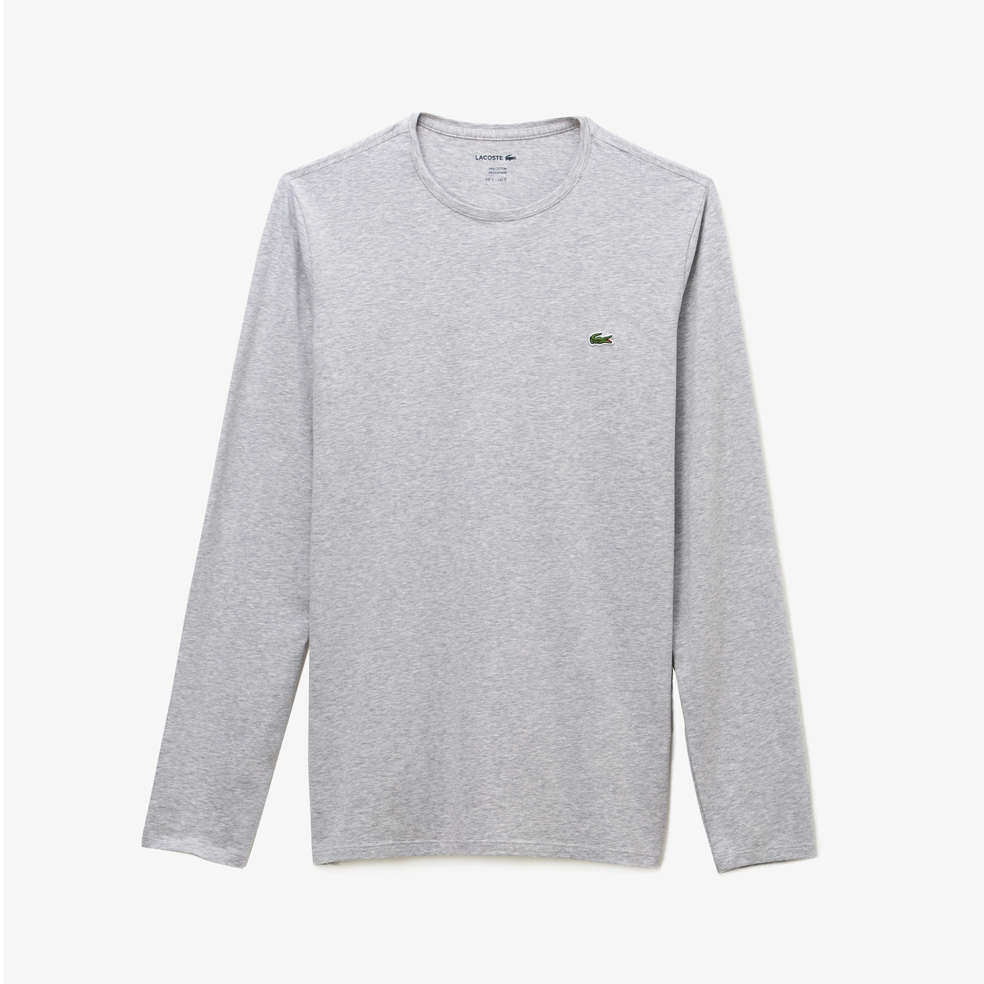 Lacoste Erkek Slim Fit Uzun Kollu Bisiklet Yaka Gri T-Shirt