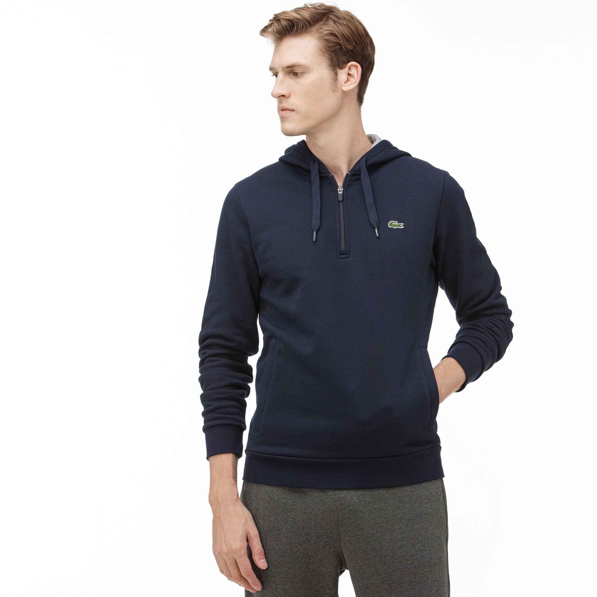 Lacoste Sport Erkek Kapüşonlu Lacivert Sweatshirt