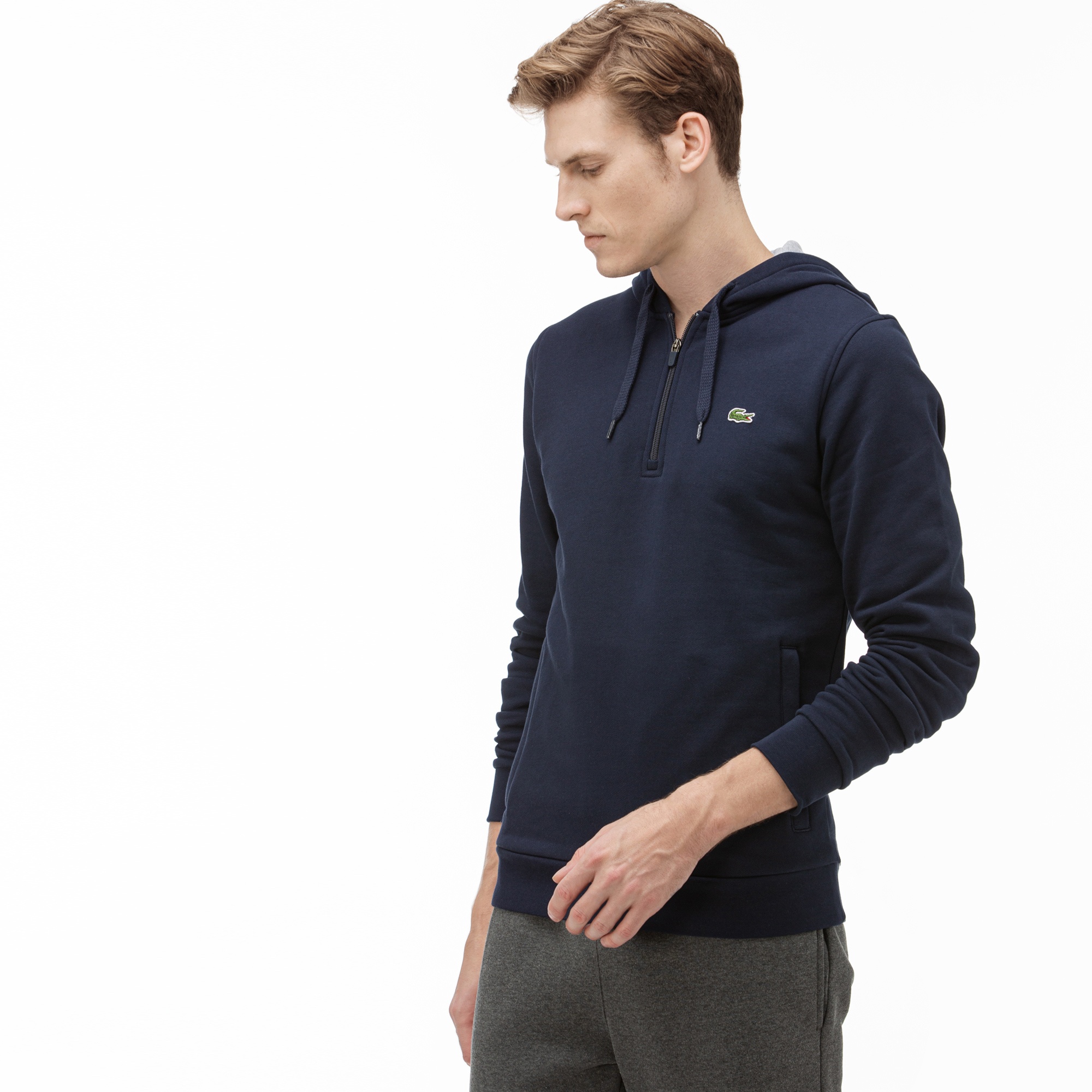 Lacoste Sport Erkek Kapüşonlu Lacivert Sweatshirt