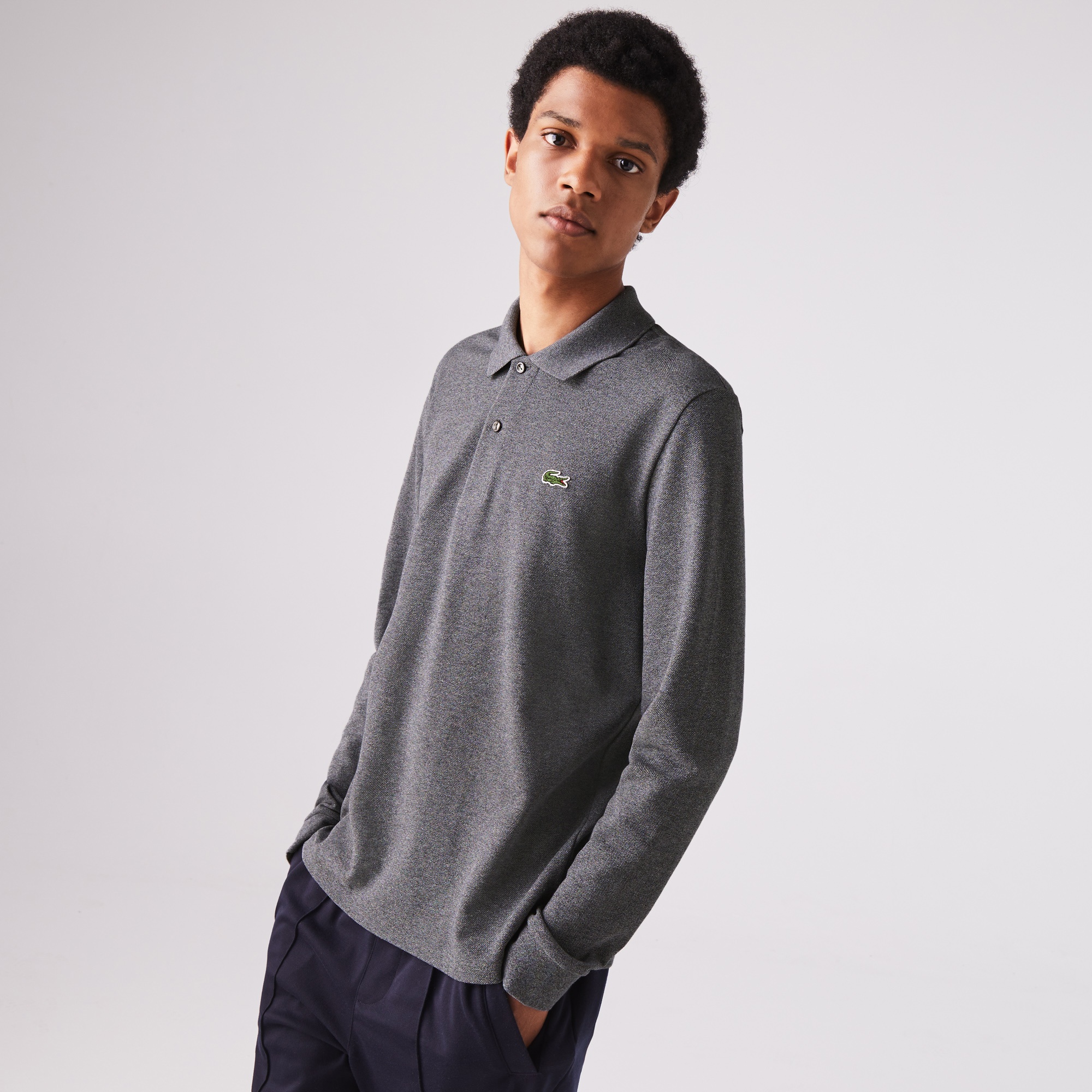 Lacoste Erkek Classic Fit Uzun Kollu L.12.12 Koyu Gri Polo