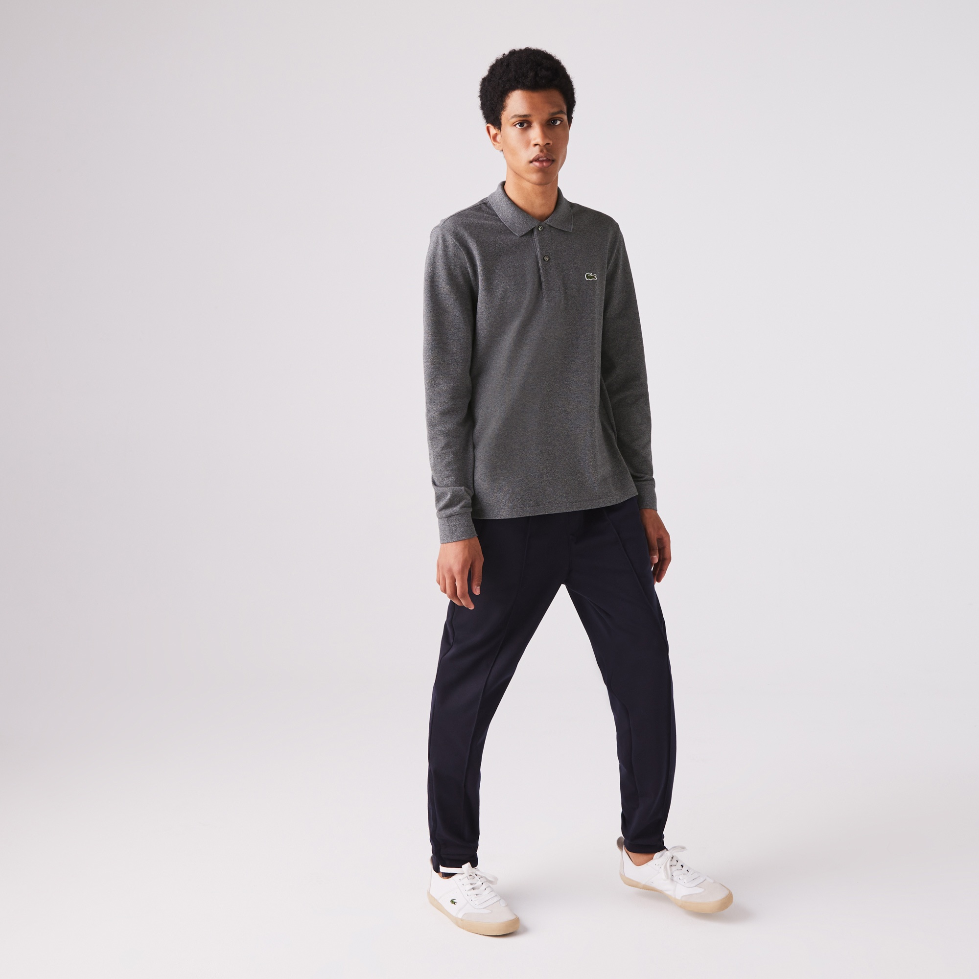 Lacoste Erkek Classic Fit Uzun Kollu L.12.12 Koyu Gri Polo