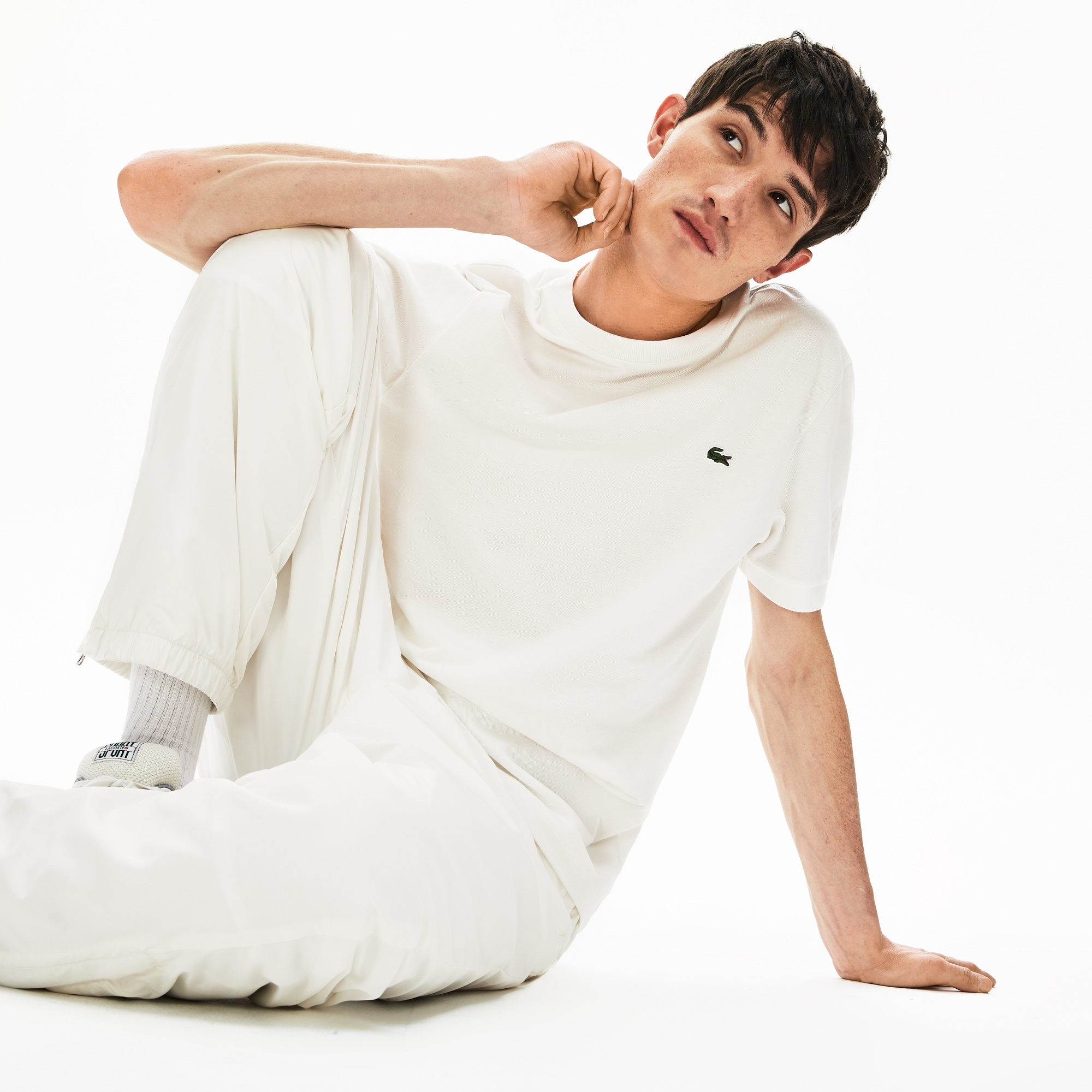 Lacoste Erkek Regular Fit Bisiklet Yaka Beyaz T-Shirt