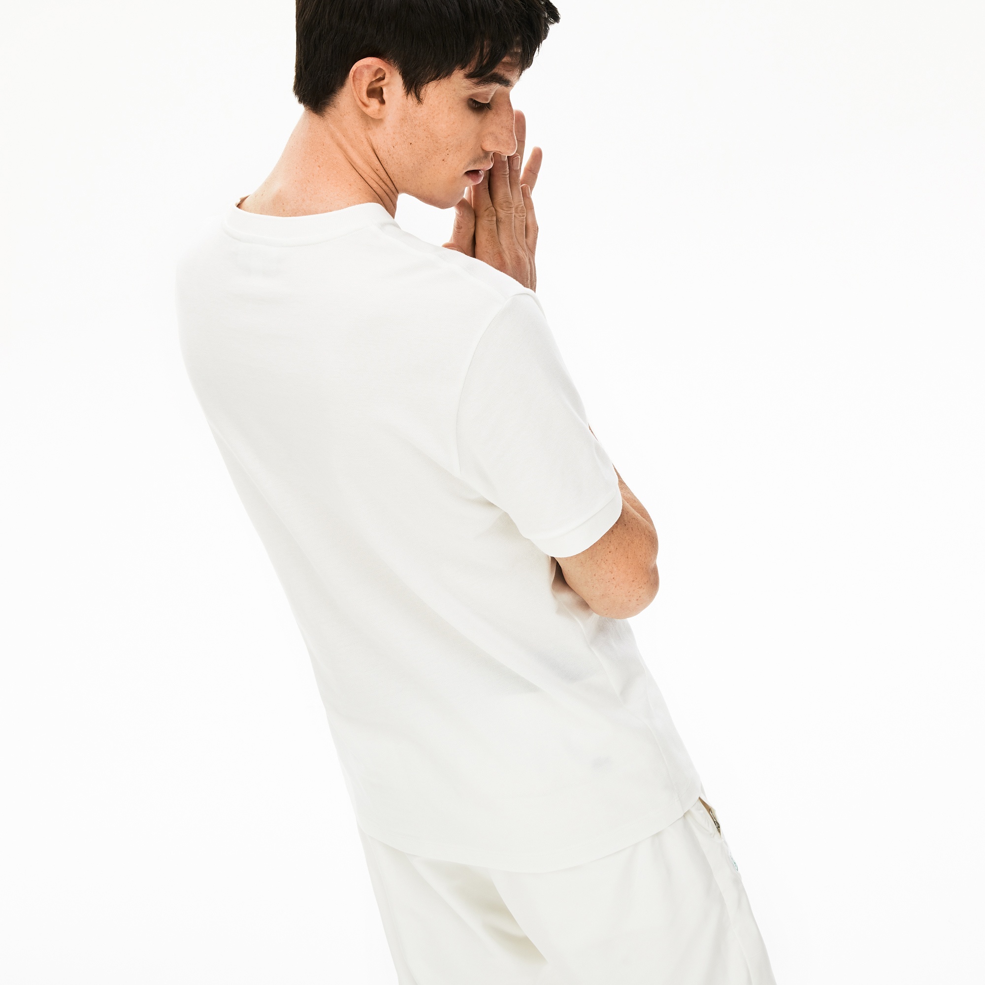 Lacoste Erkek Regular Fit Bisiklet Yaka Beyaz T-Shirt