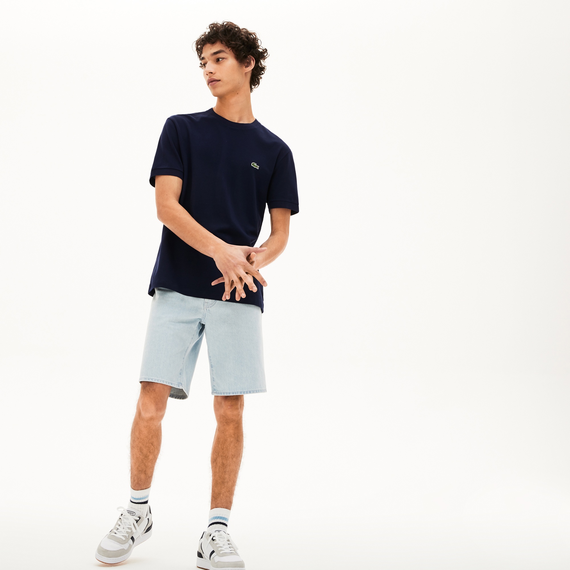 Lacoste Erkek Regular Fit Bisiklet Yaka Lacivert T-Shirt