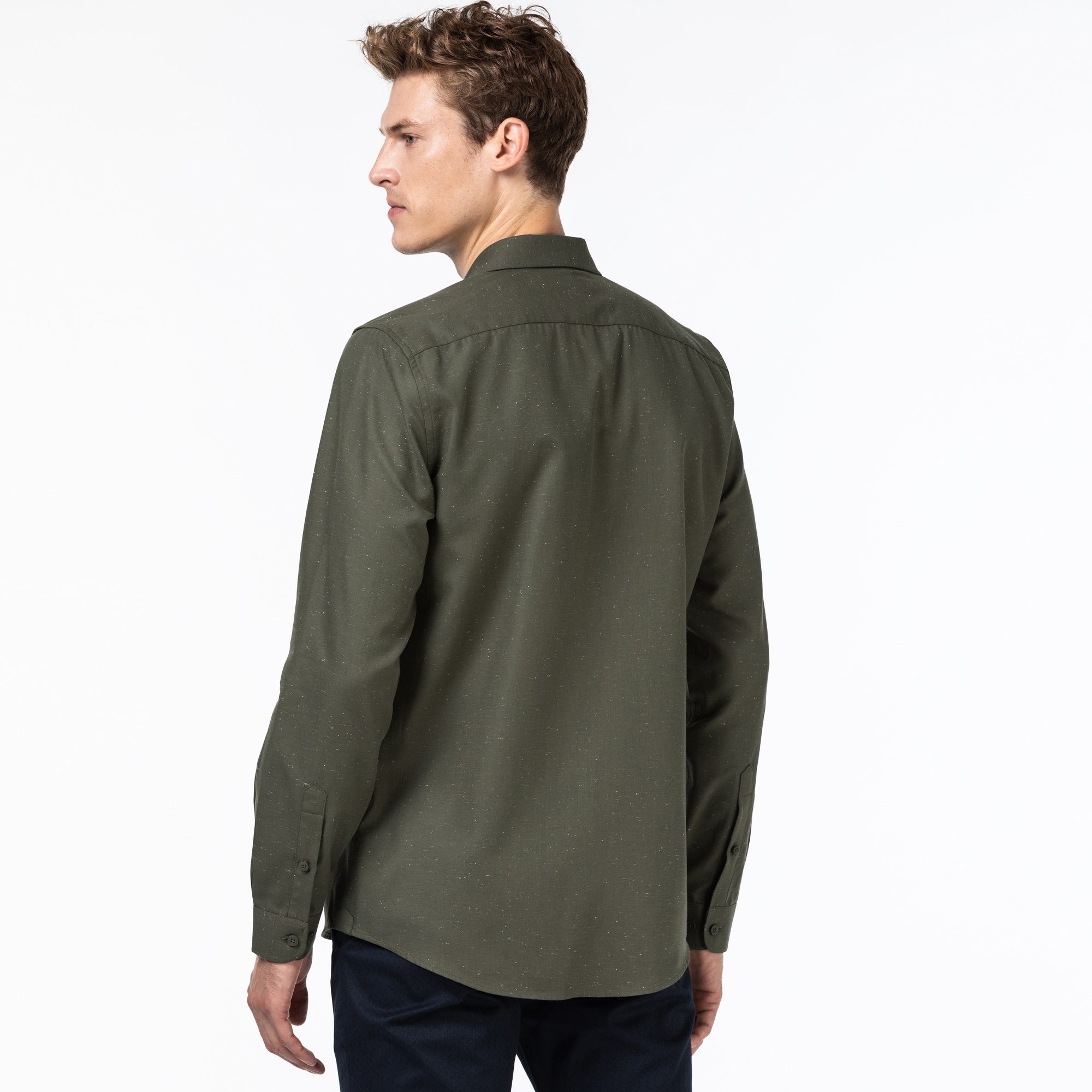 Lacoste Erkek Slim Fit Yeşil Gömlek