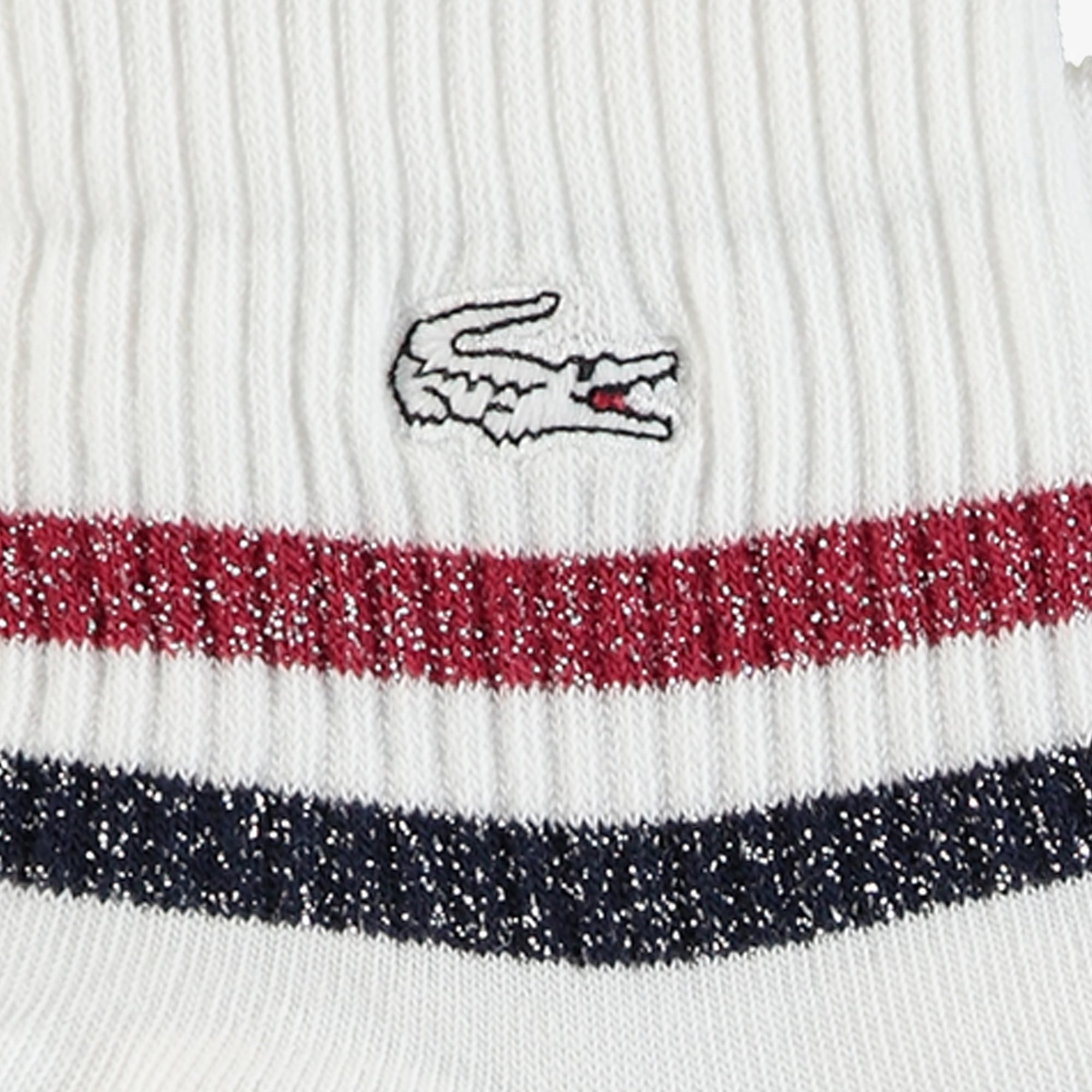 Lacoste Kadın Çizgili Beyaz Çorap