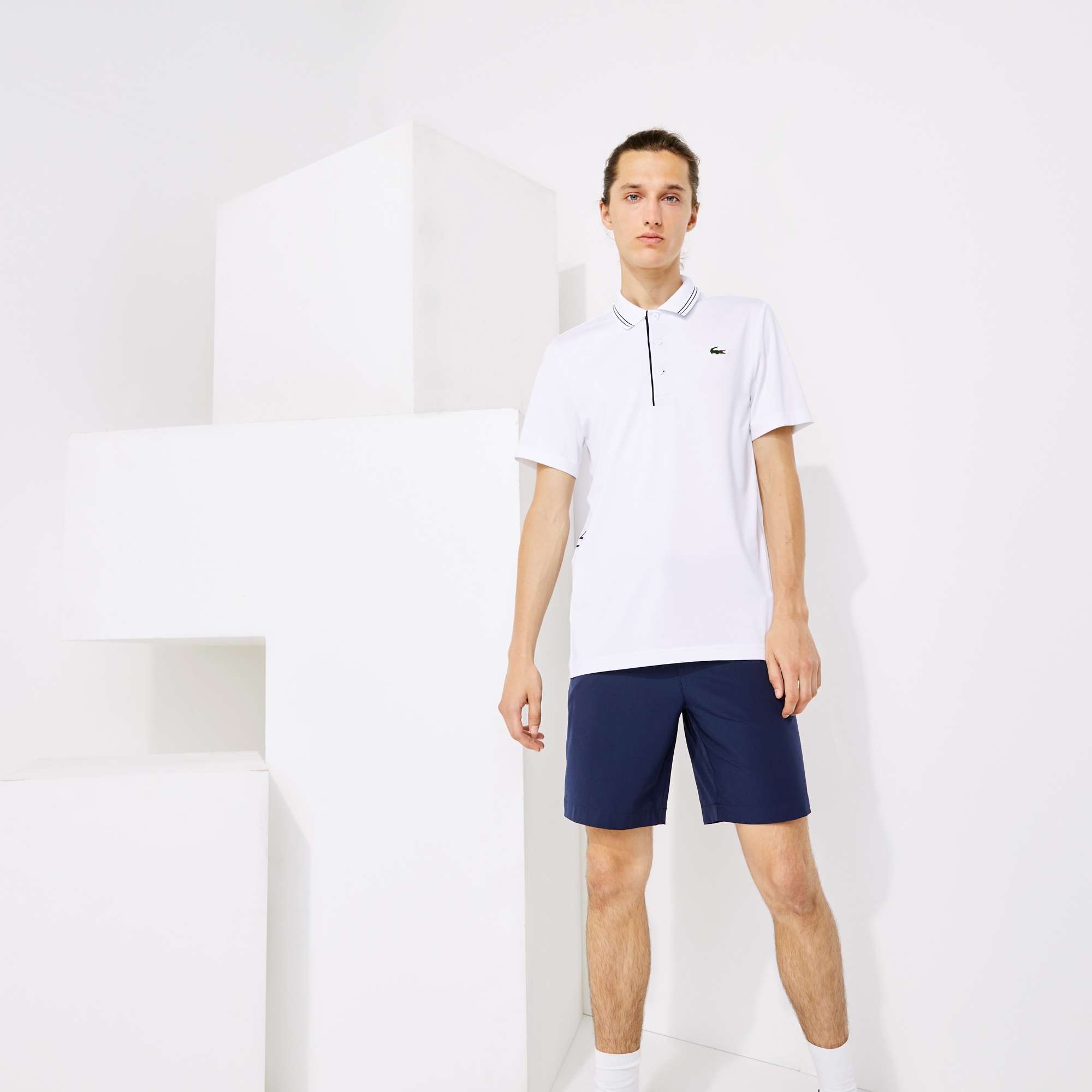 Lacoste Sport Erkek Regular Fit Baskılı Beyaz Polo