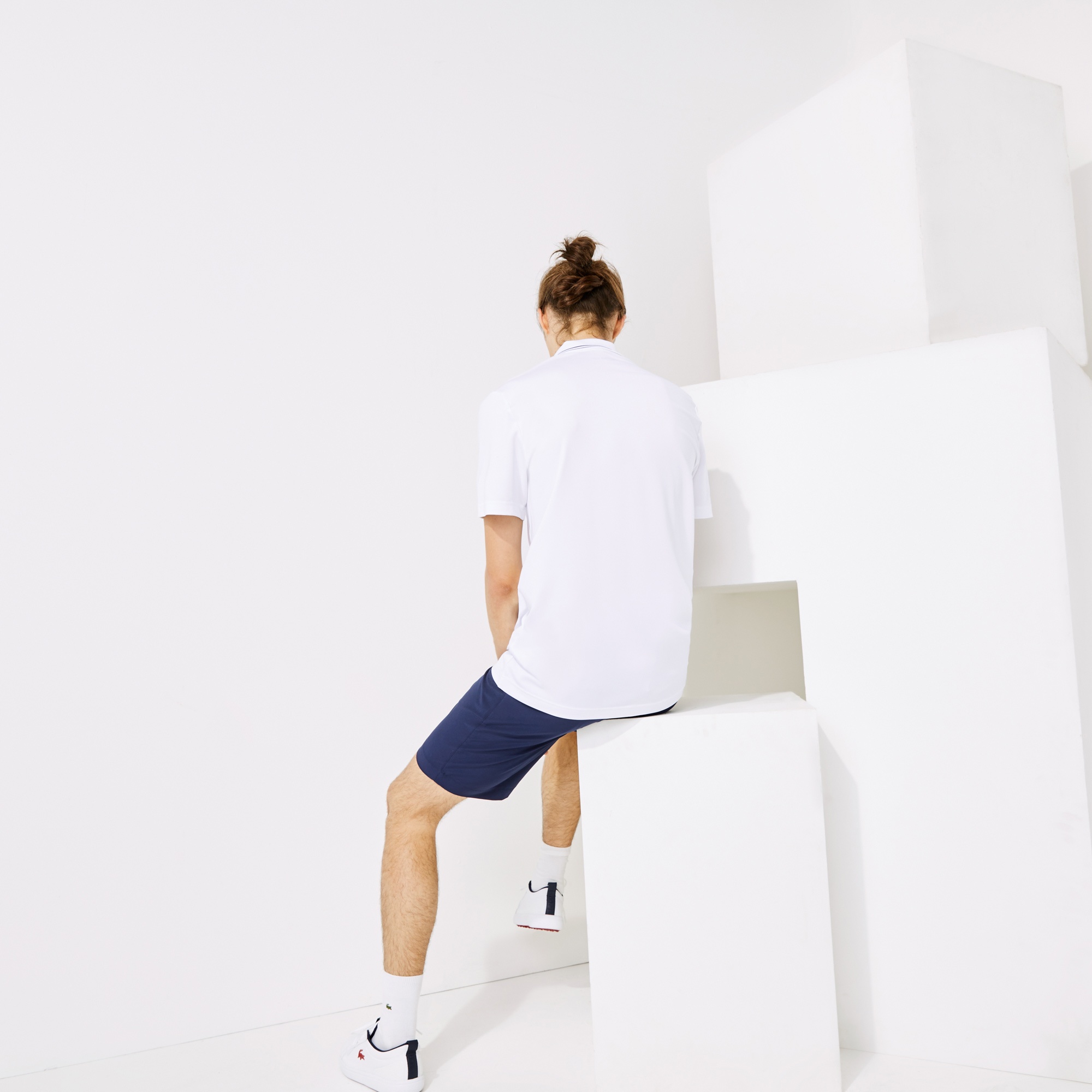Lacoste Sport Erkek Regular Fit Baskılı Beyaz Polo