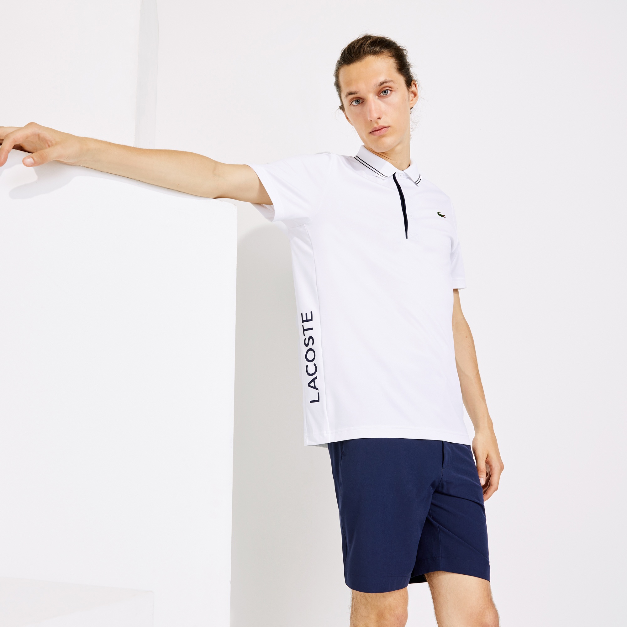 Lacoste Sport Erkek Regular Fit Baskılı Beyaz Polo