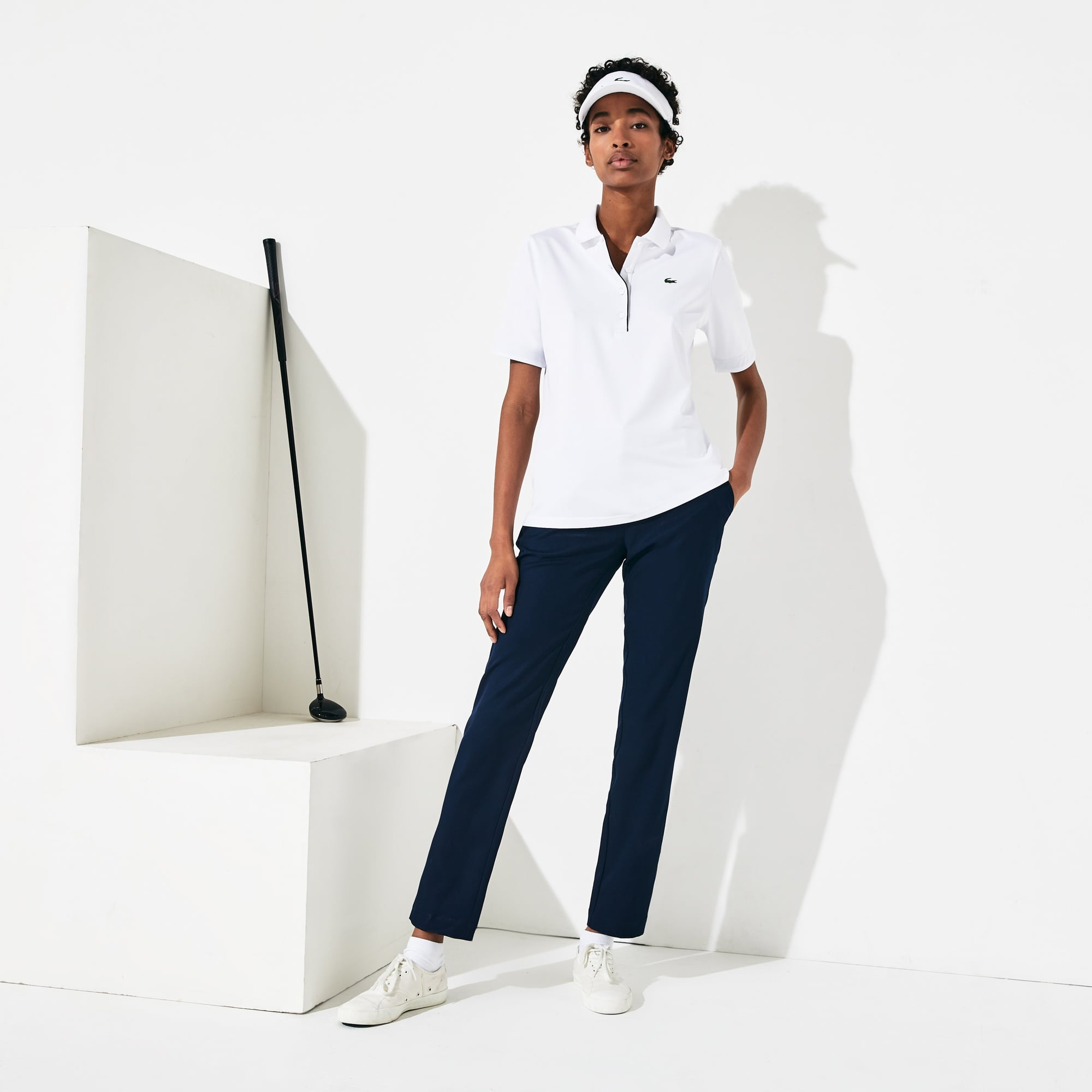 Lacoste Kadın Slim Fit Beyaz Polo