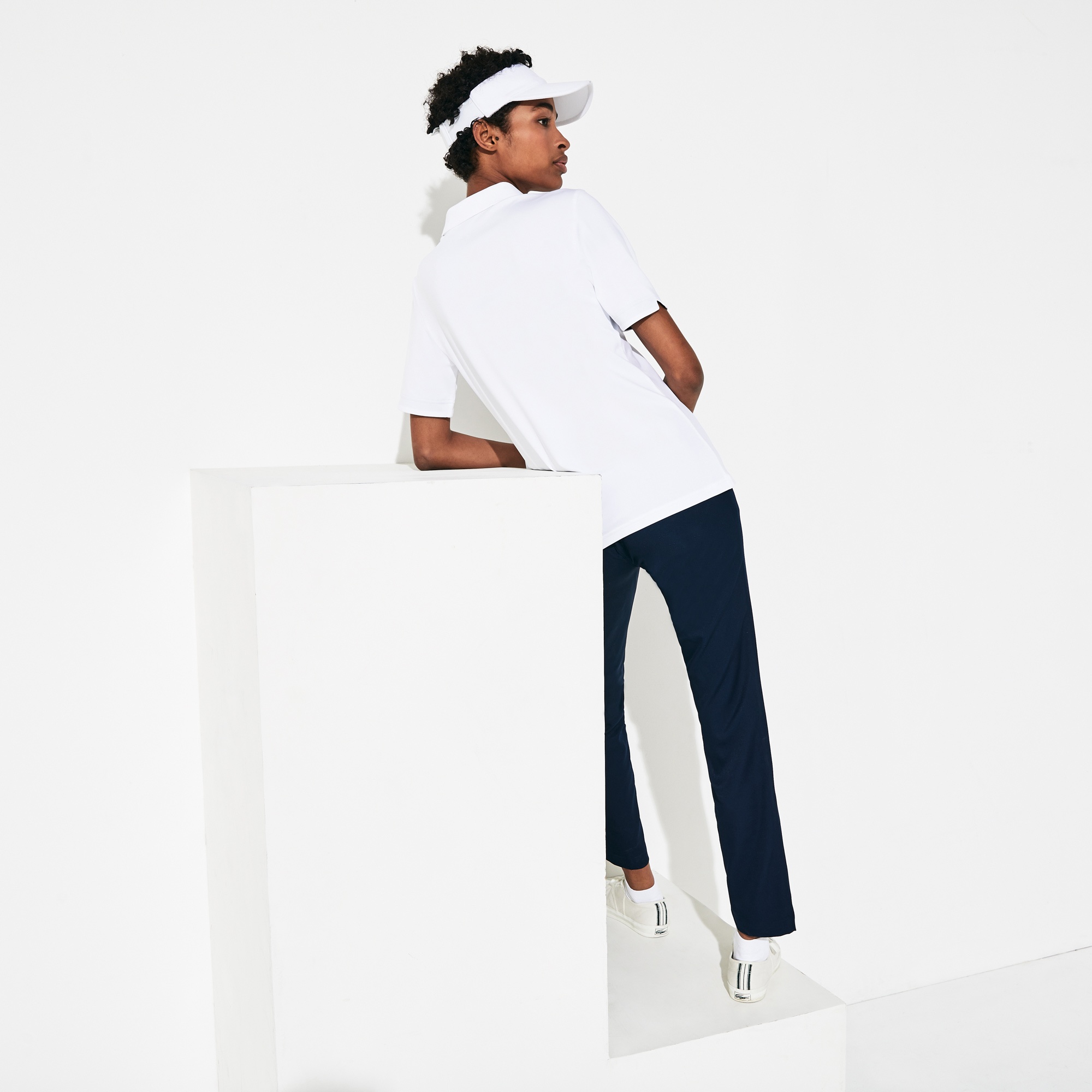 Lacoste Kadın Slim Fit Beyaz Polo