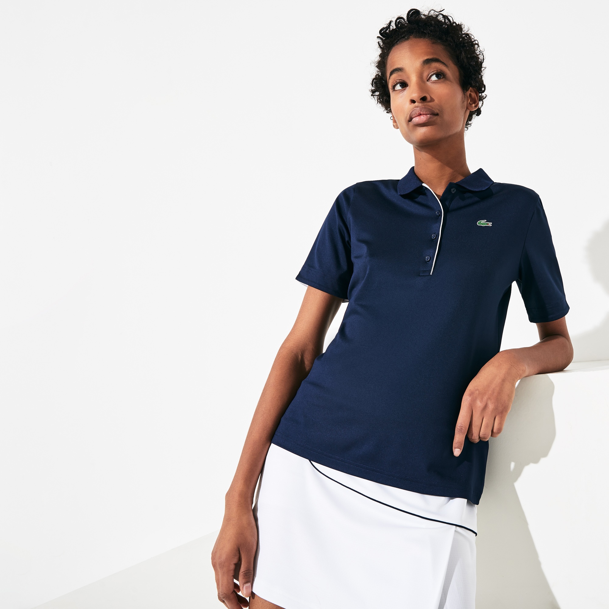 Lacoste SPORT Kadın Slim Fit Lacivert Polo
