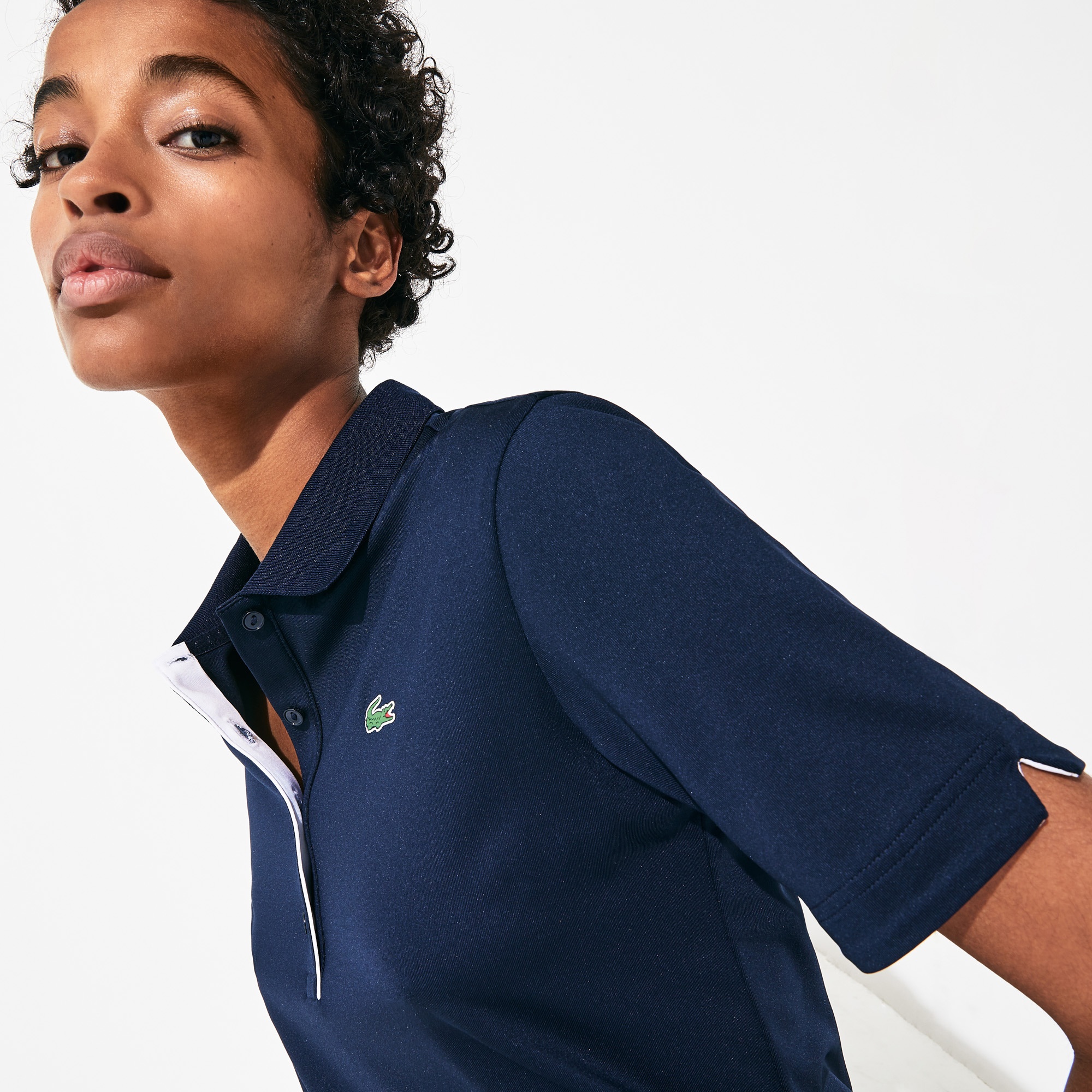 Lacoste SPORT Kadın Slim Fit Lacivert Polo