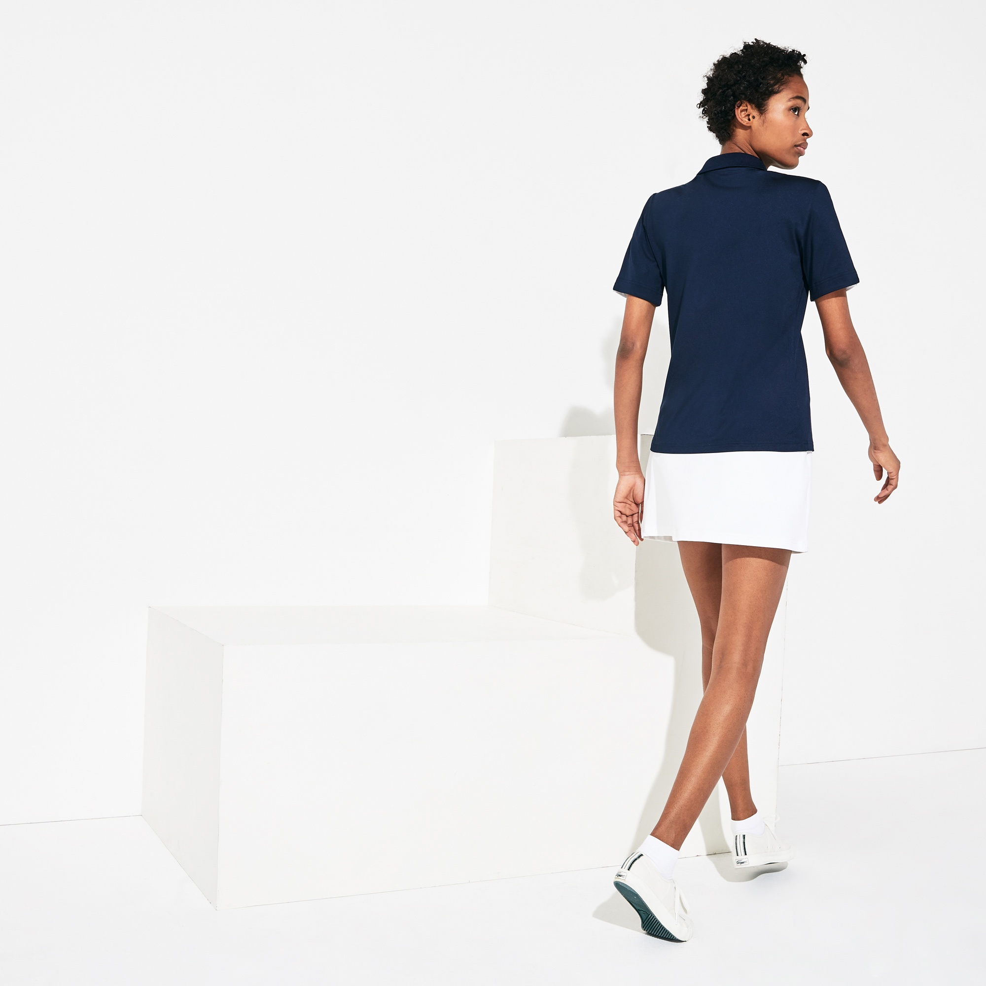 Lacoste SPORT Kadın Slim Fit Lacivert Polo