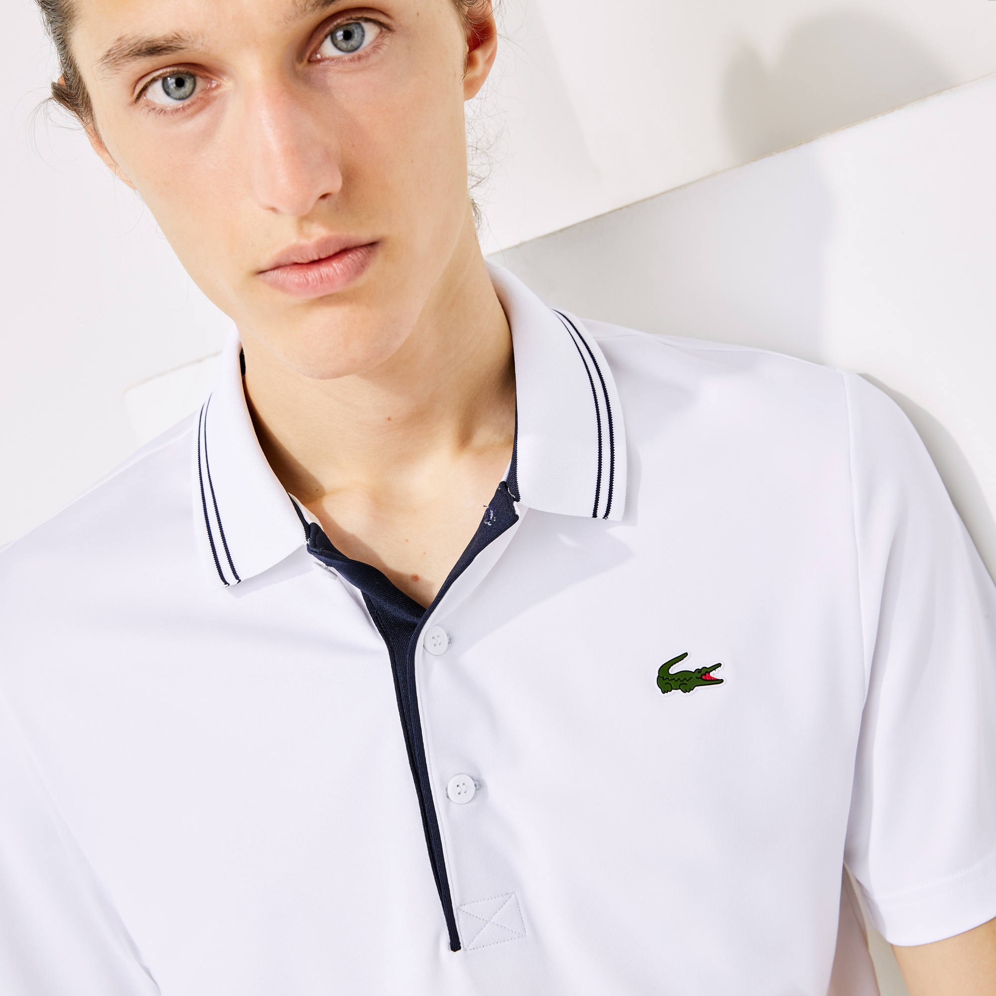 Lacoste Sport Erkek Regular Fit Baskılı Beyaz Polo