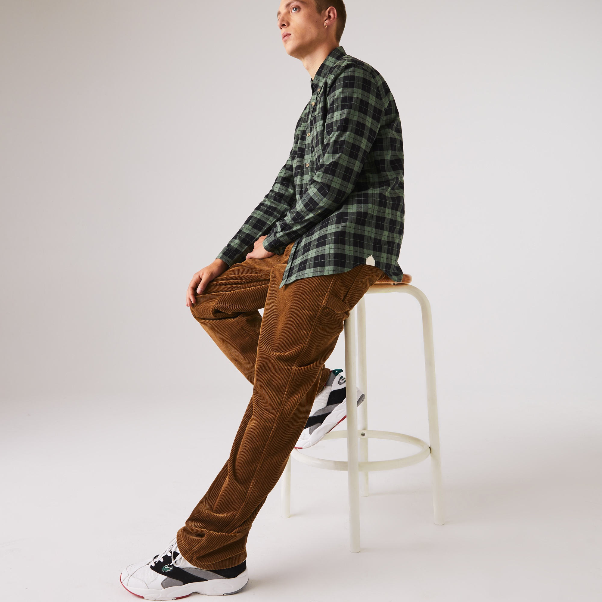 Lacoste Erkek Regular Fit Ekose Yeşil Gömlek