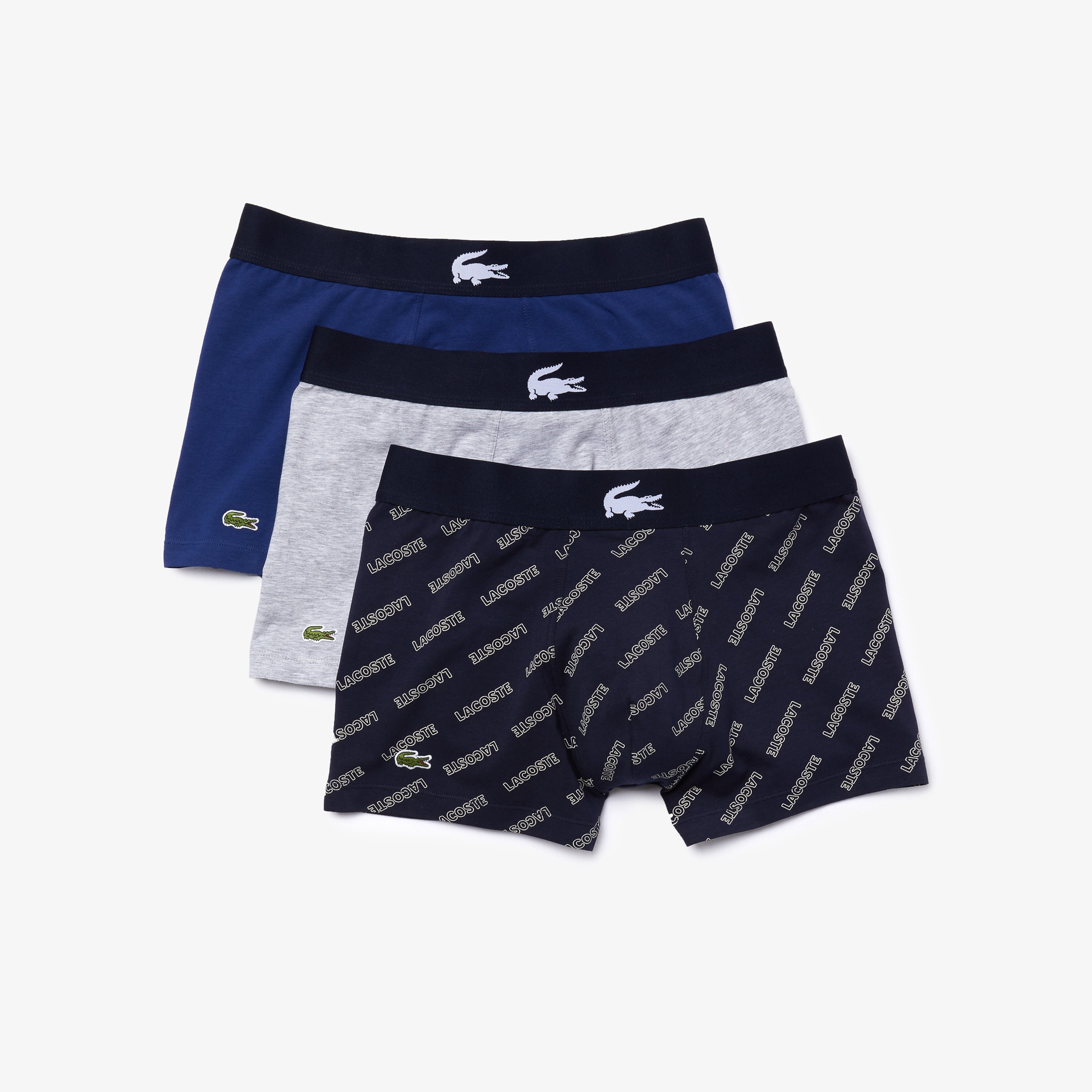 Lacoste Erkek Baskılı 3'lü Lacivert Boxer