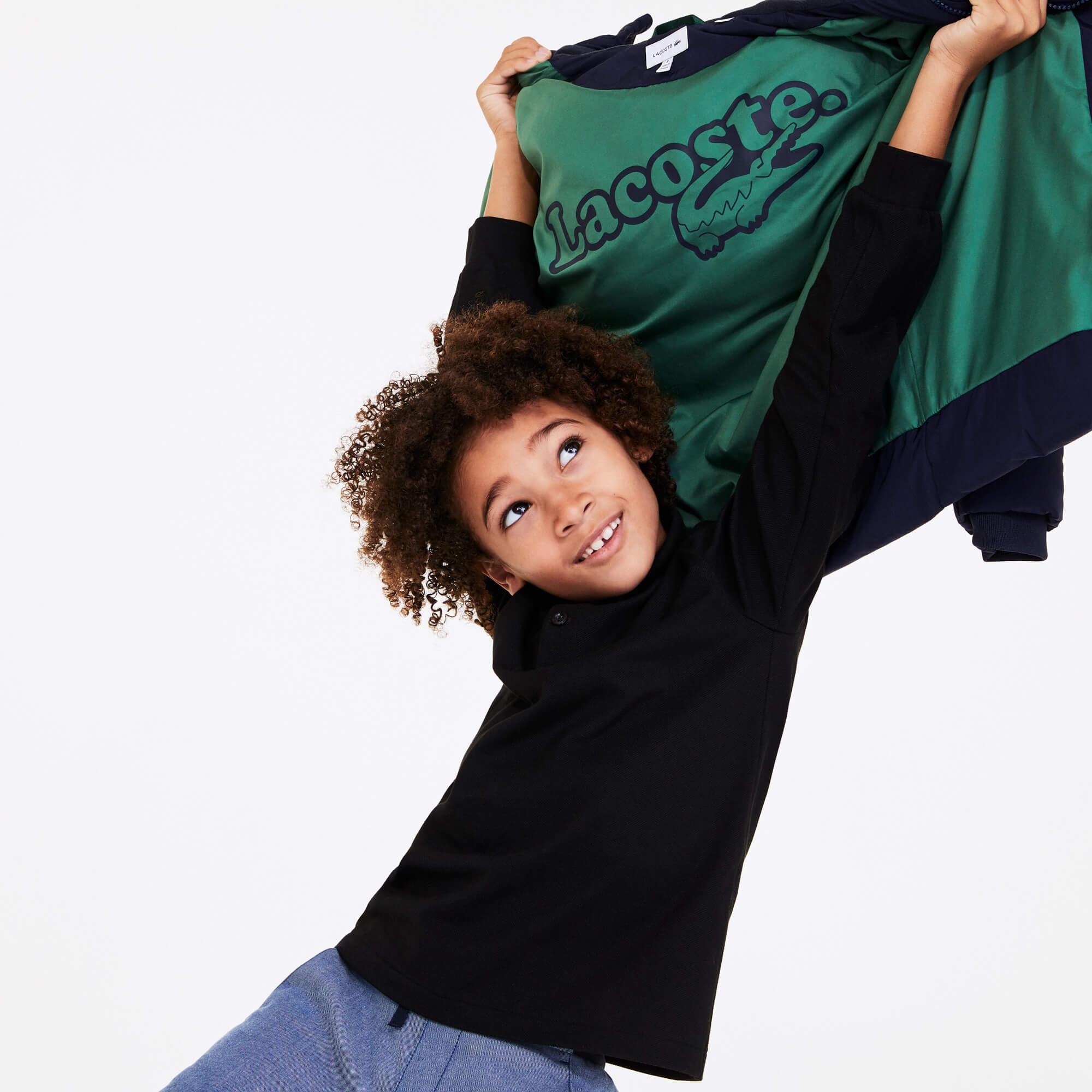 Lacoste Erkek Çocuk Kapüşonlu Kapitone Lacivert Mont