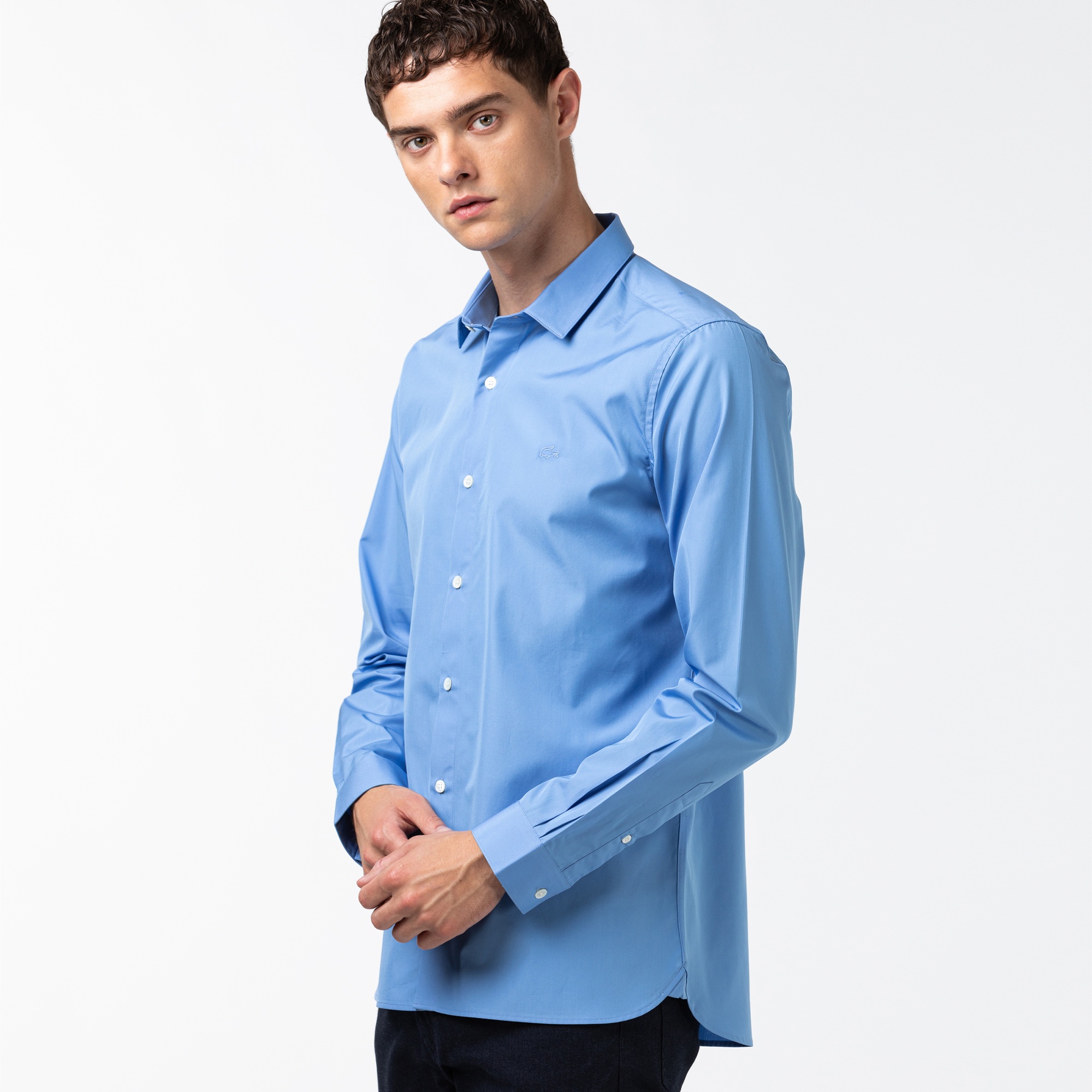 Lacoste Erkek Slim Fit Mavi Gömlek