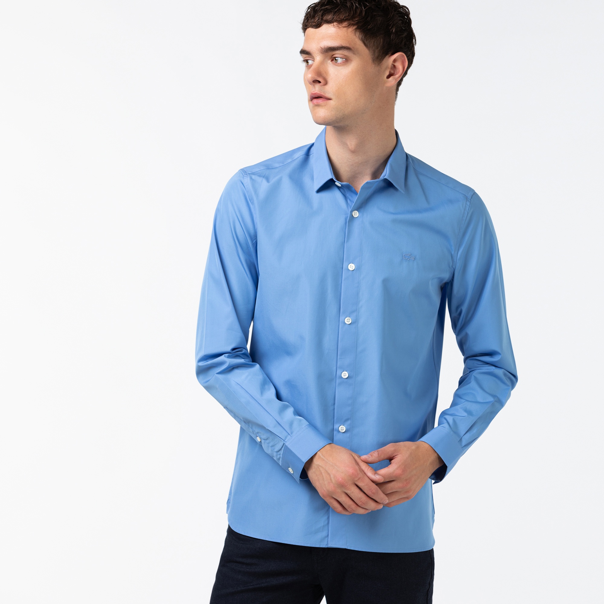 Lacoste Erkek Slim Fit Mavi Gömlek