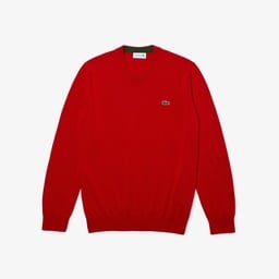 Lacoste Erkek Regular Fit Uzun Kollu Bisiklet Yaka Kırmızı Triko Kırmızı