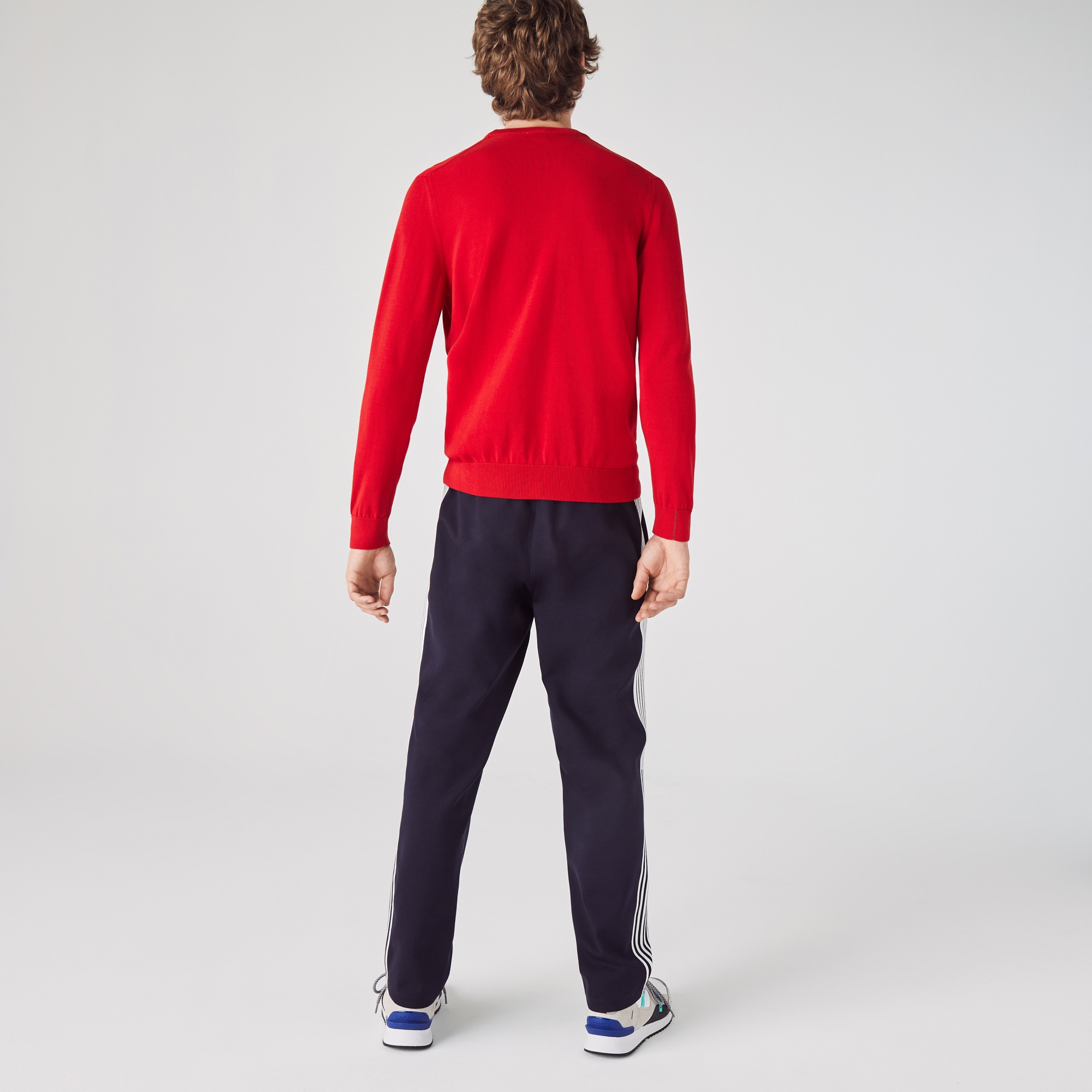 Lacoste Erkek Regular Fit Uzun Kollu Bisiklet Yaka Kırmızı Triko