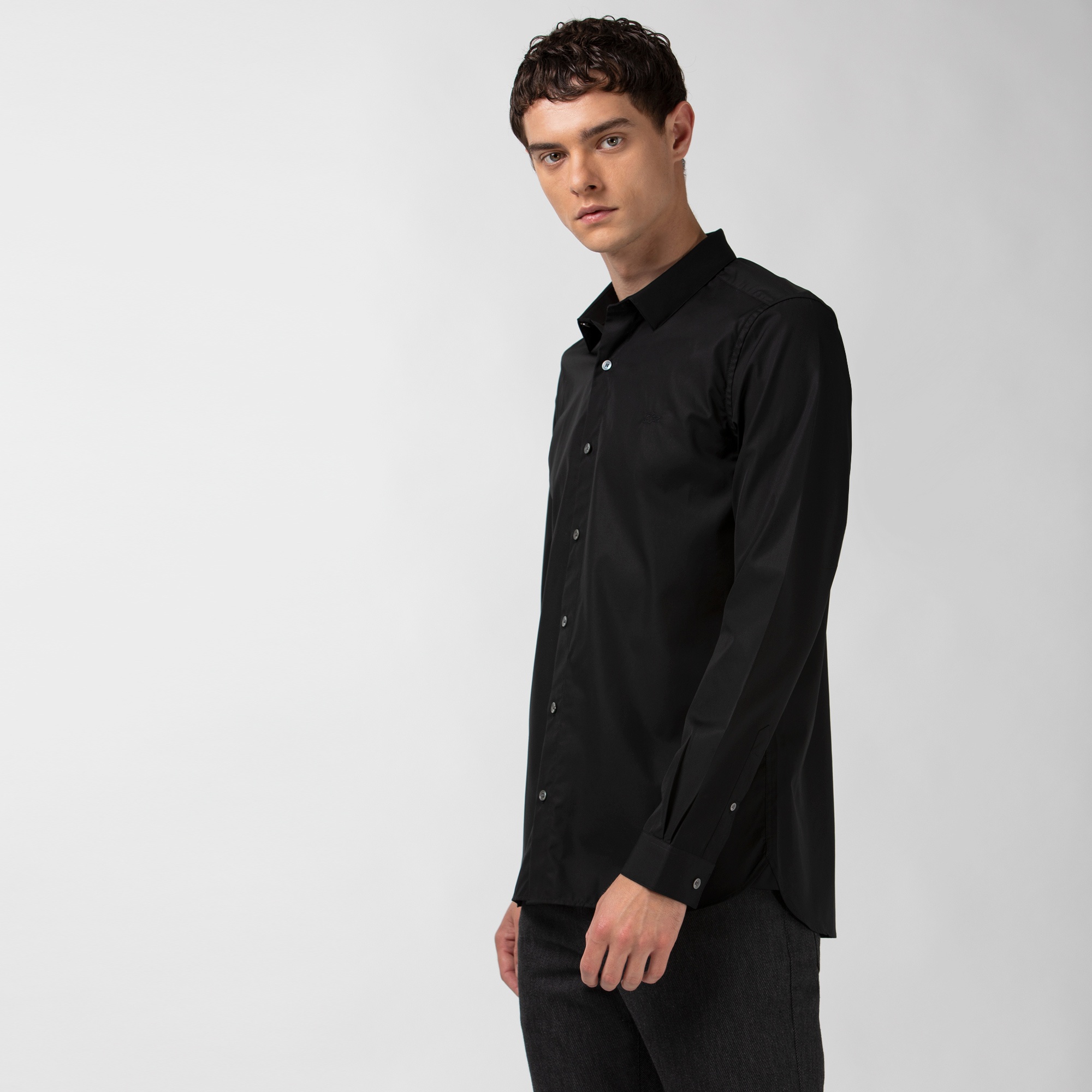 Lacoste Erkek Slim Fit Siyah Gömlek