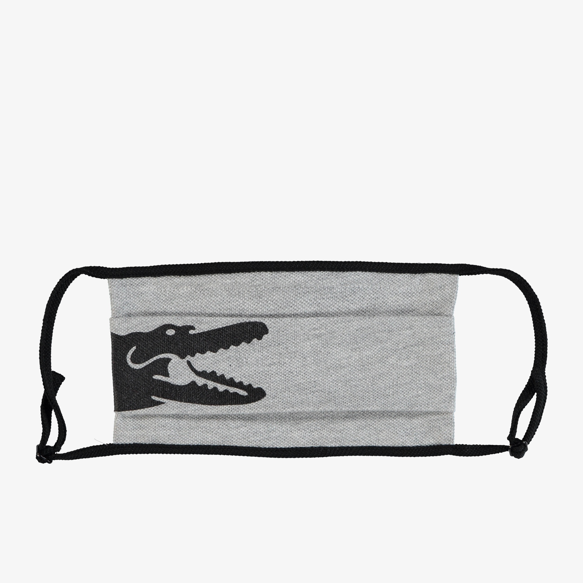 Lacoste Pamuklu Yıkanabilir Gri - Siyah Baskılı 3'lü Maske