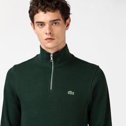 Lacoste Erkek Classic Fit Yarım Fermuarlı Koyu Yeşil Sweatshirt Yeşil