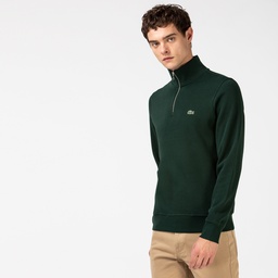 Lacoste Erkek Classic Fit Yarım Fermuarlı Koyu Yeşil Sweatshirt Yeşil